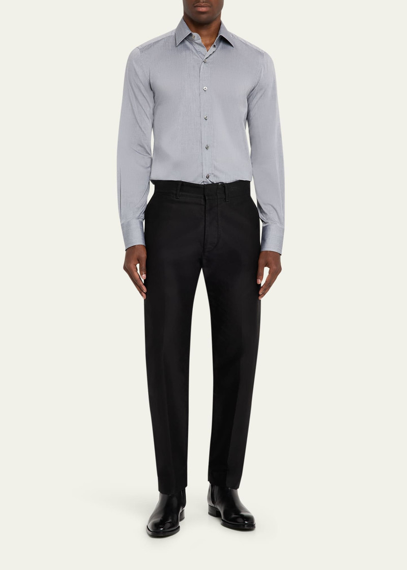 TOM FORD Men's Cotton Chambray Slim-Fit Dress Shirt outlook