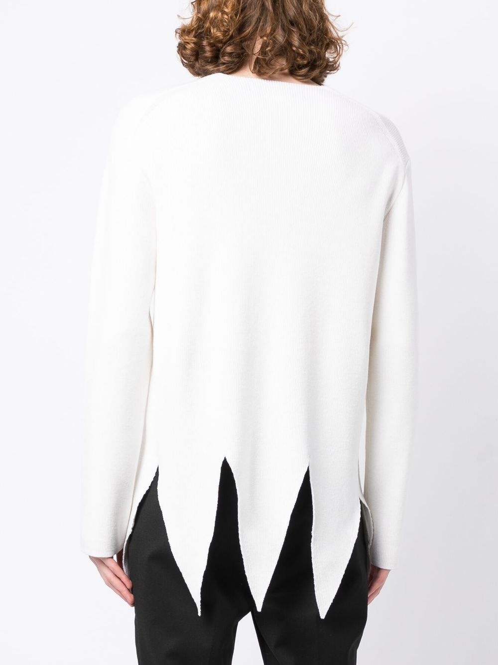 ribbed-knit asymmetric jumper - 4