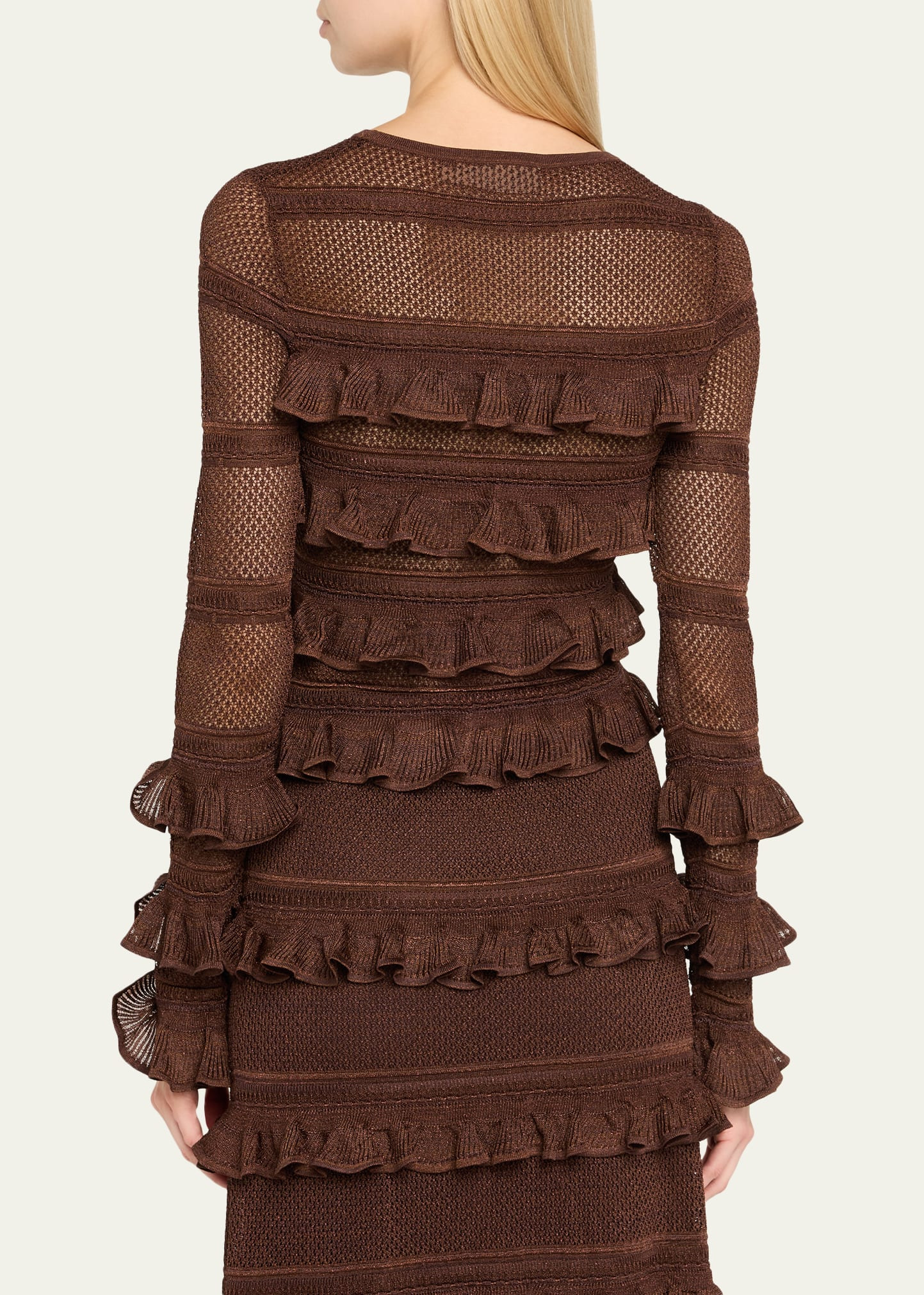 Long-Sleeve Lace Frill Top - 3