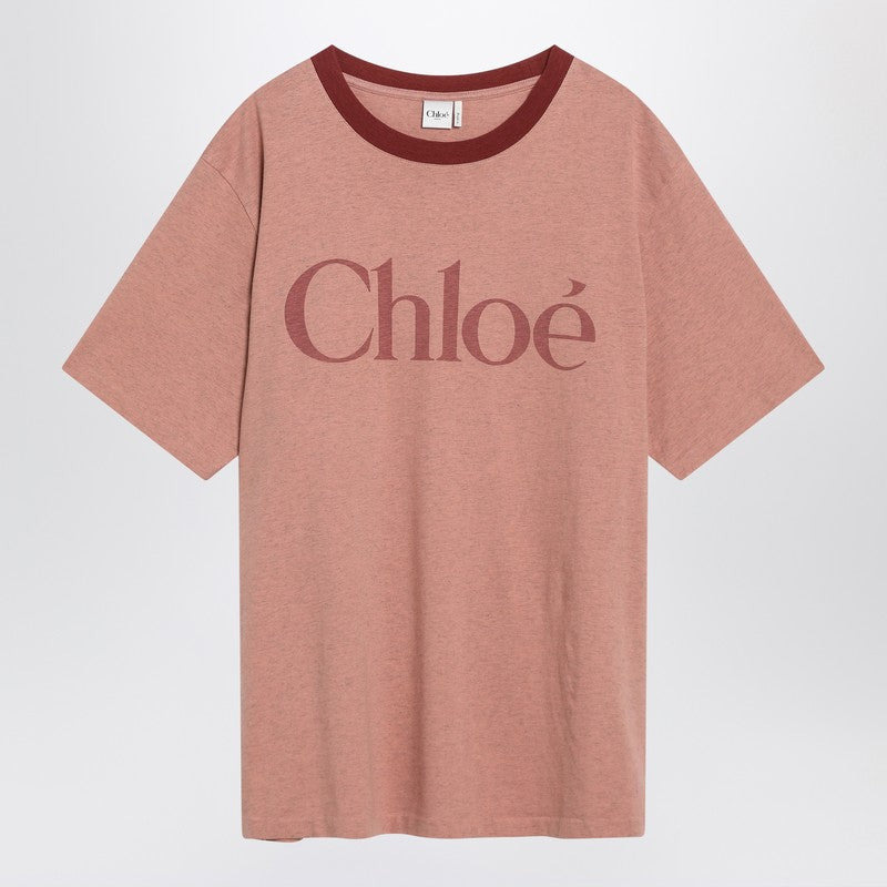 Chloé Pink Cotton T-Shirt With Logo Women - 1