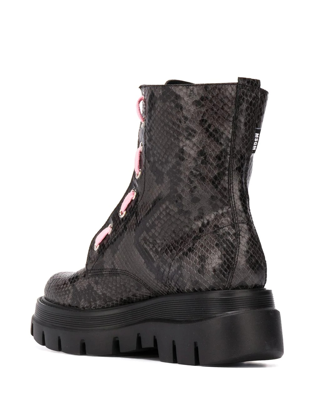 snakeskin-print ankle-length boots - 3