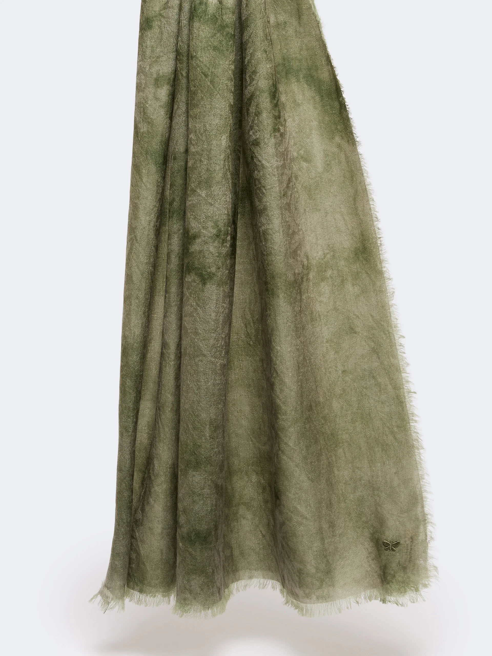 SENIOR Jacquard wool stole - OLIVE GREEN - 1