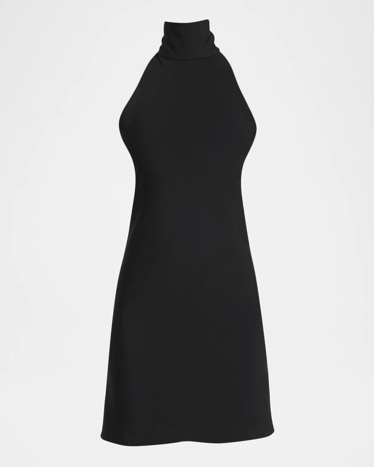 Mock-Neck Halter Jersey Mini Dress - 1