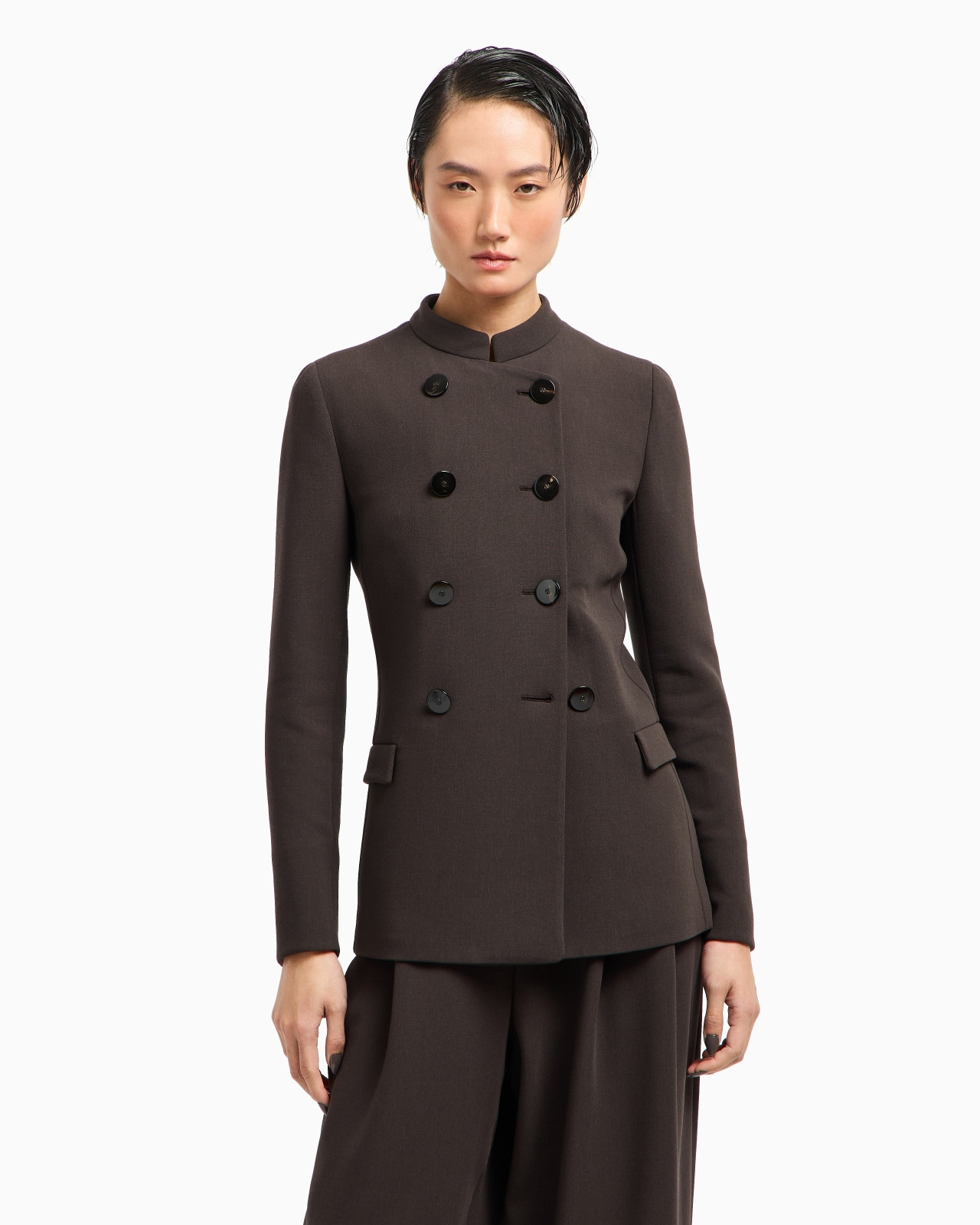 DOUBLE-BREASTED JACKET IN STRETCH VIRGIN WOOL - 4