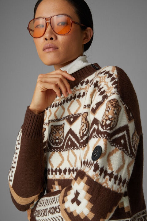 Julika sweater in Brown/Off-white - 4