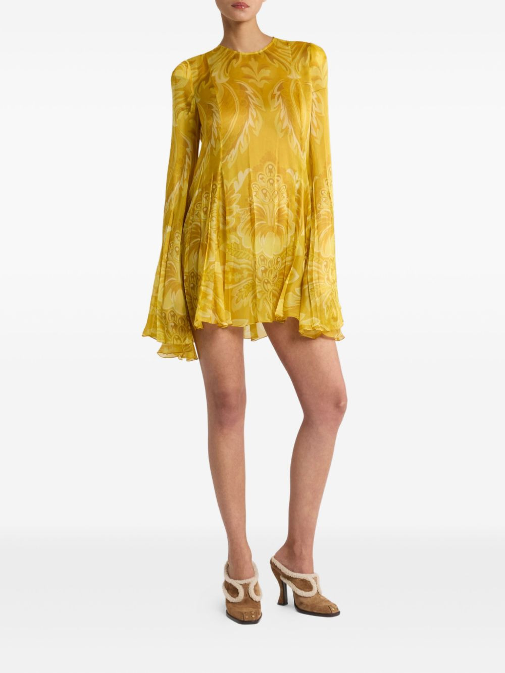 floral-print pleated mini dress - 2