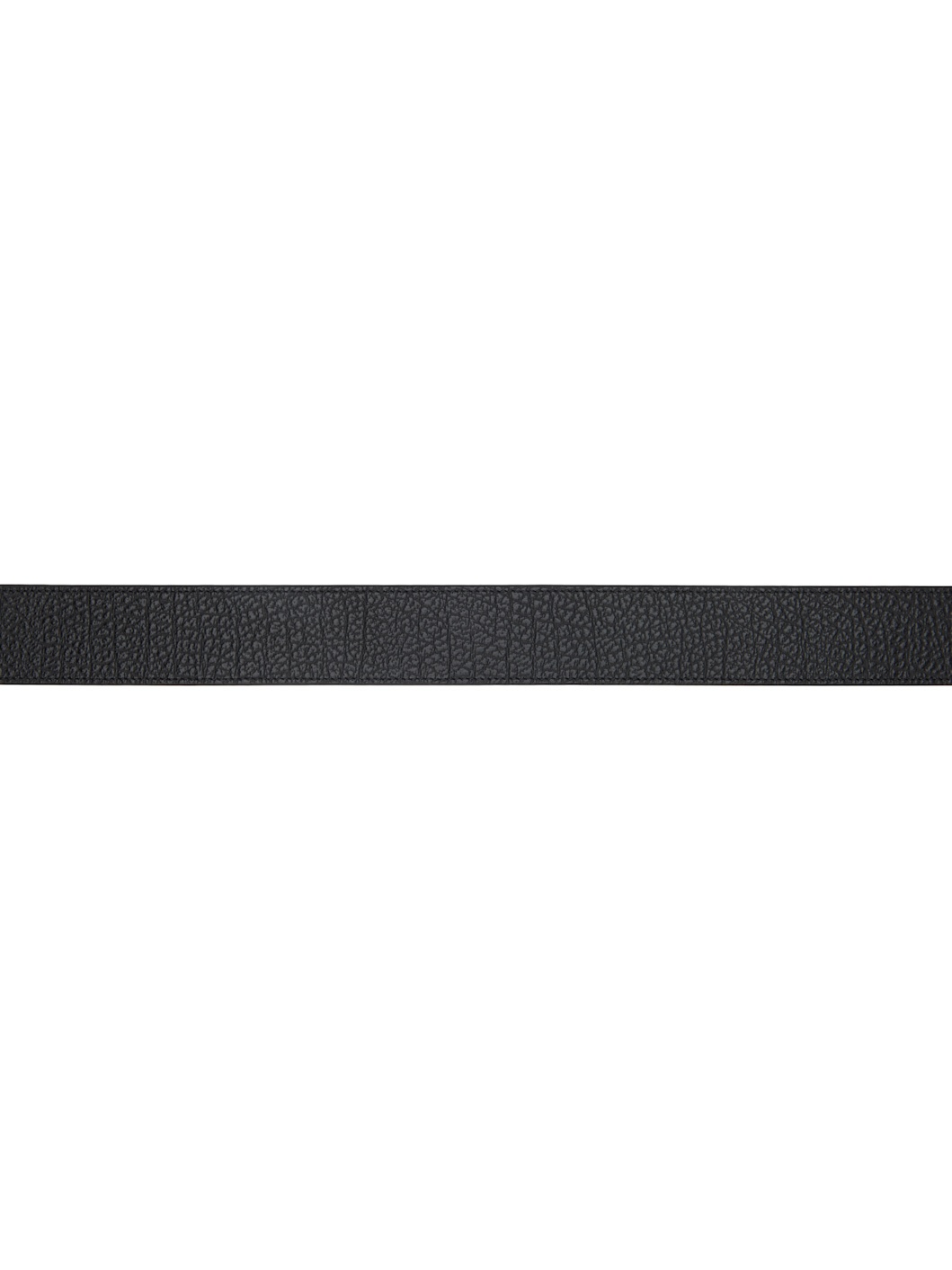 Black Grain Leather Oval Belt - 2