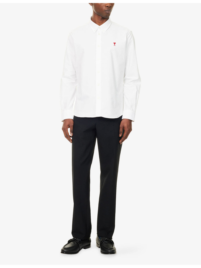 AMI Paris Logo-Embroidered Regular-Fit Cotton Shirt outlook