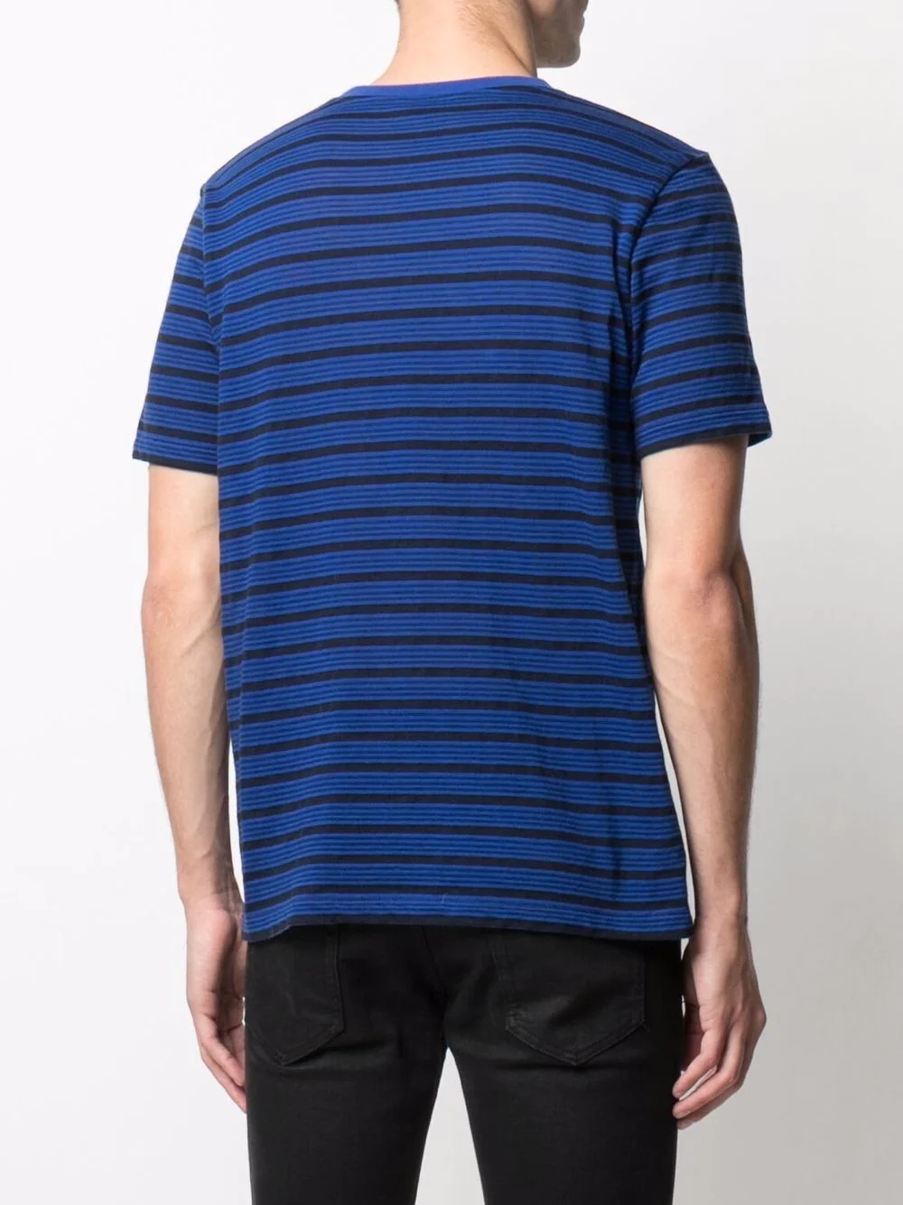 logo-embroidered striped T-shirt - 4