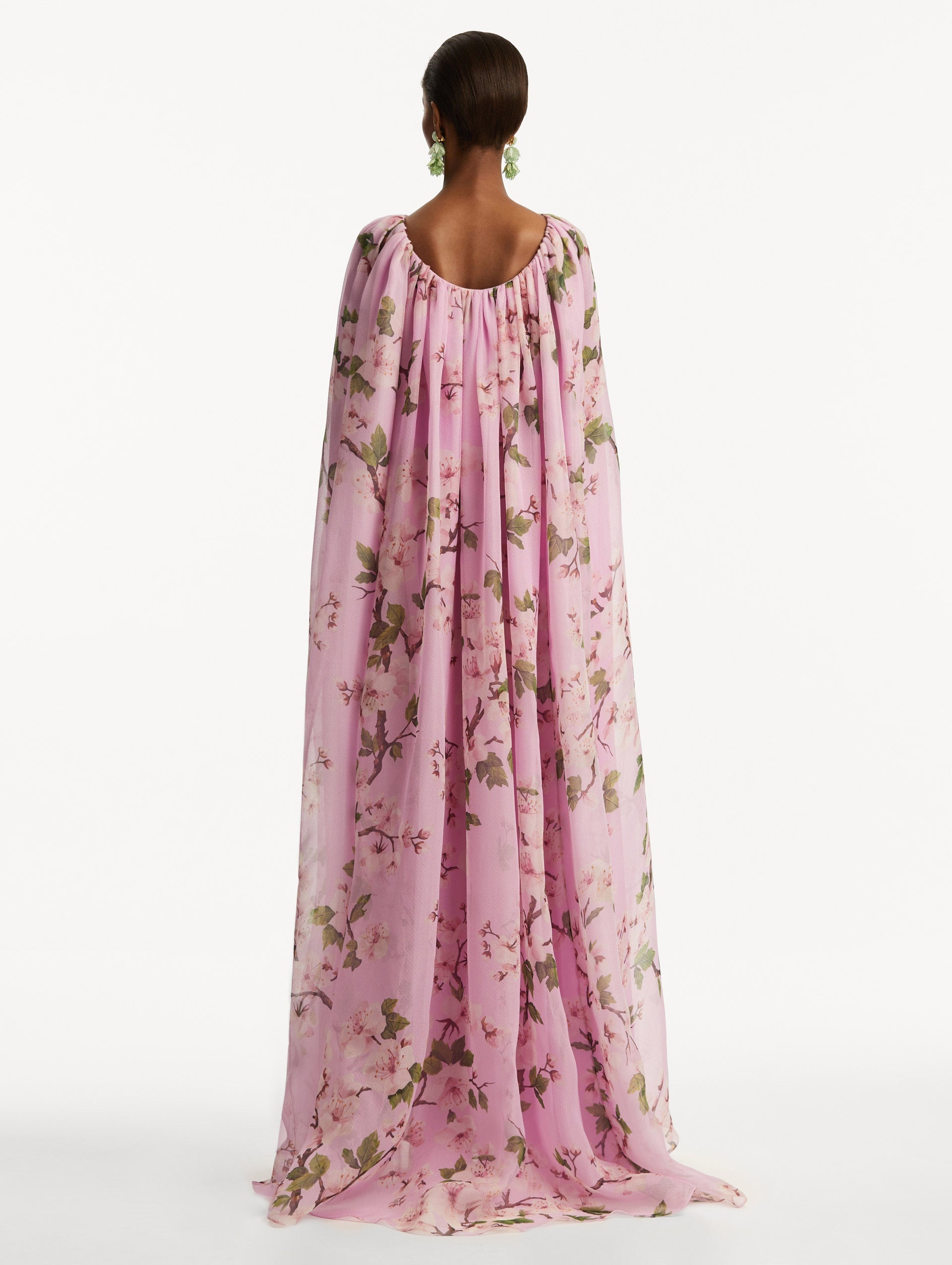 CHERRY BLOSSOM CHIFFON CAFTAN - 3