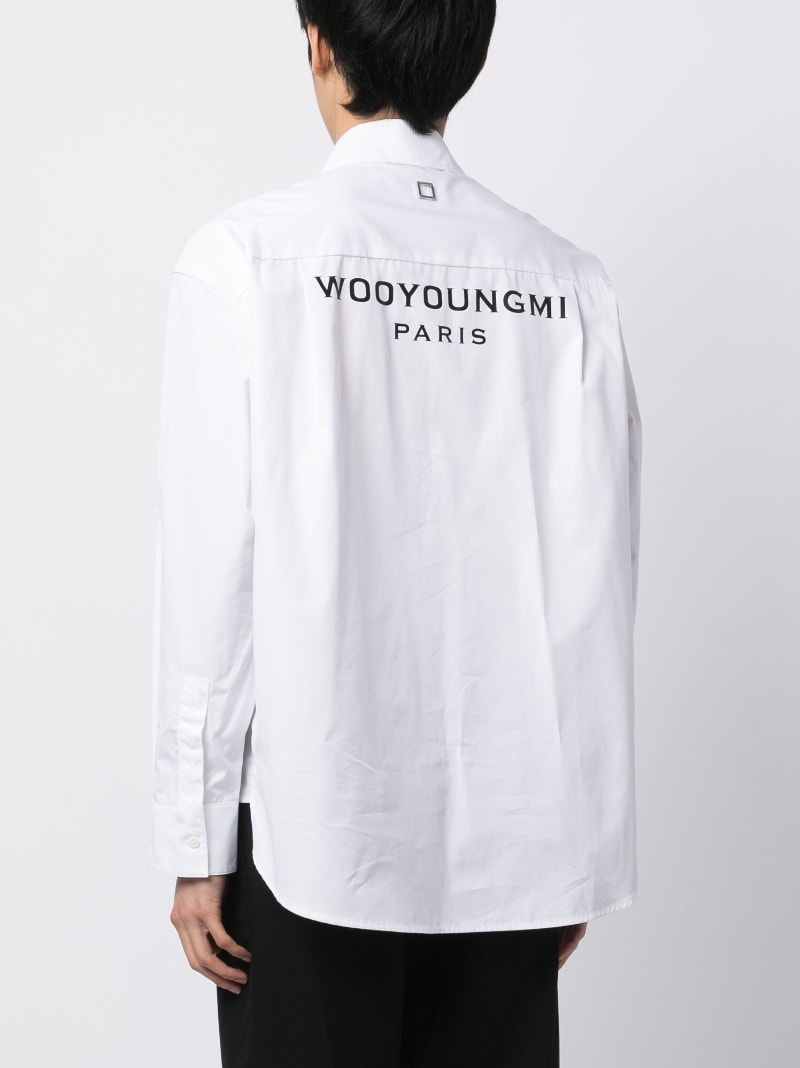 logo-print long-sleeve shirt - 4