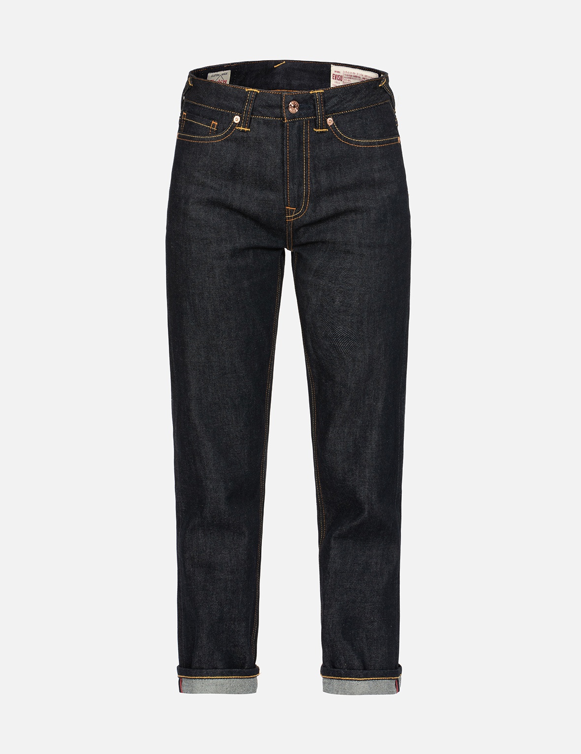 GOLDFISH AND FLORAL FLOW EMBROIDERY STRAIGHT FIT DENIM JEANS - 2