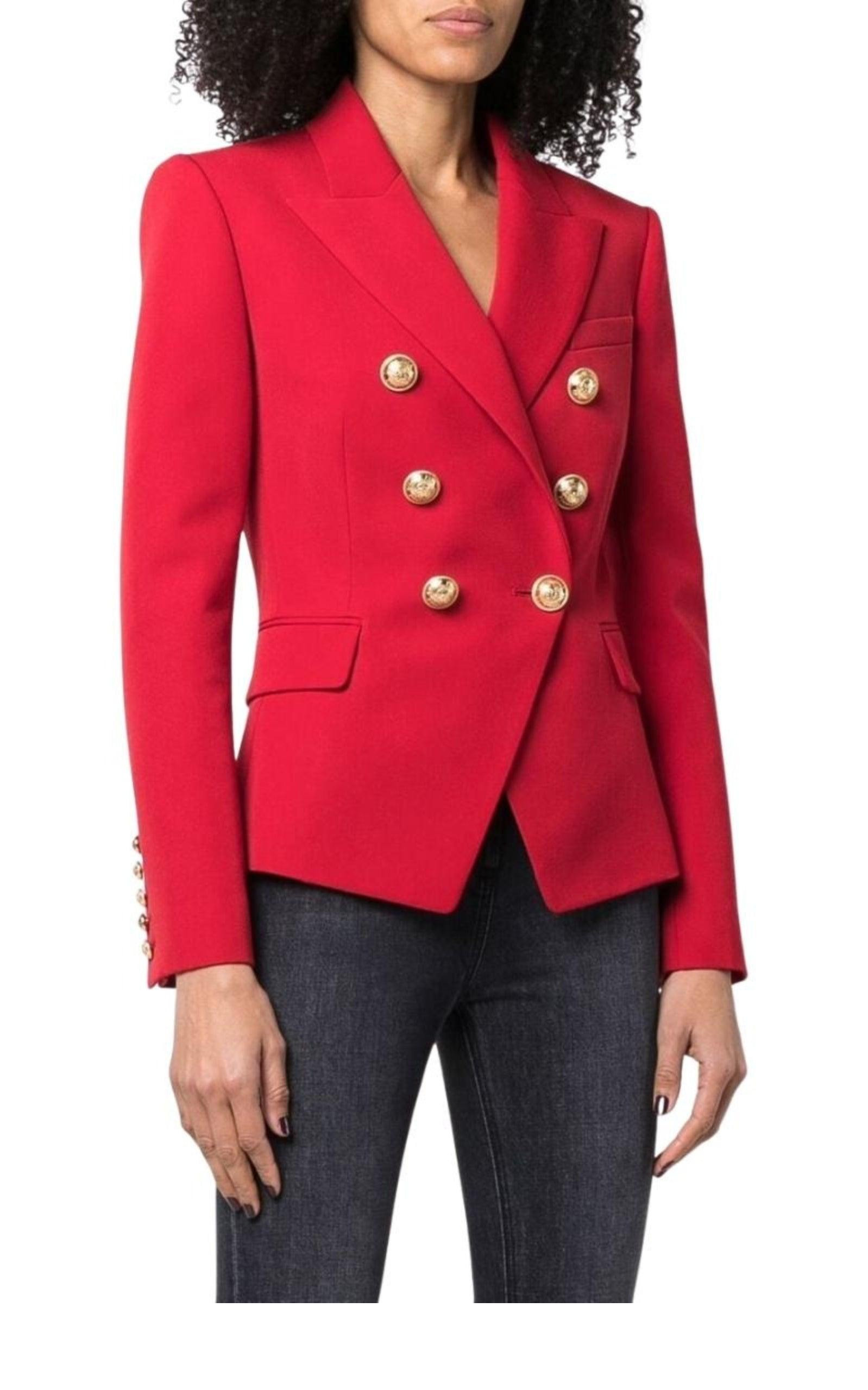 Double Breasted Tailored Wool Blazer - 3