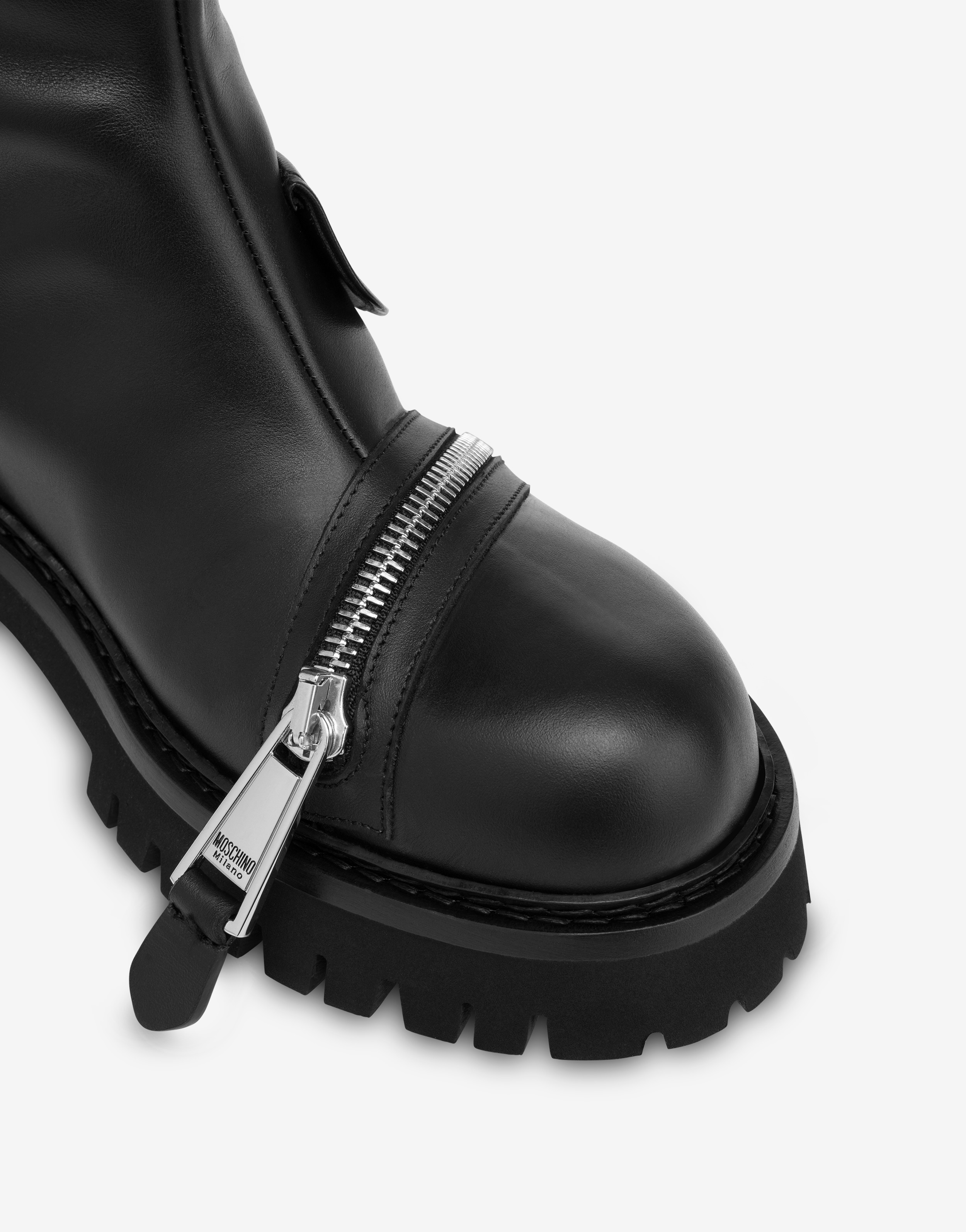 CALFSKIN BIKER ANKLE BOOTS - 4