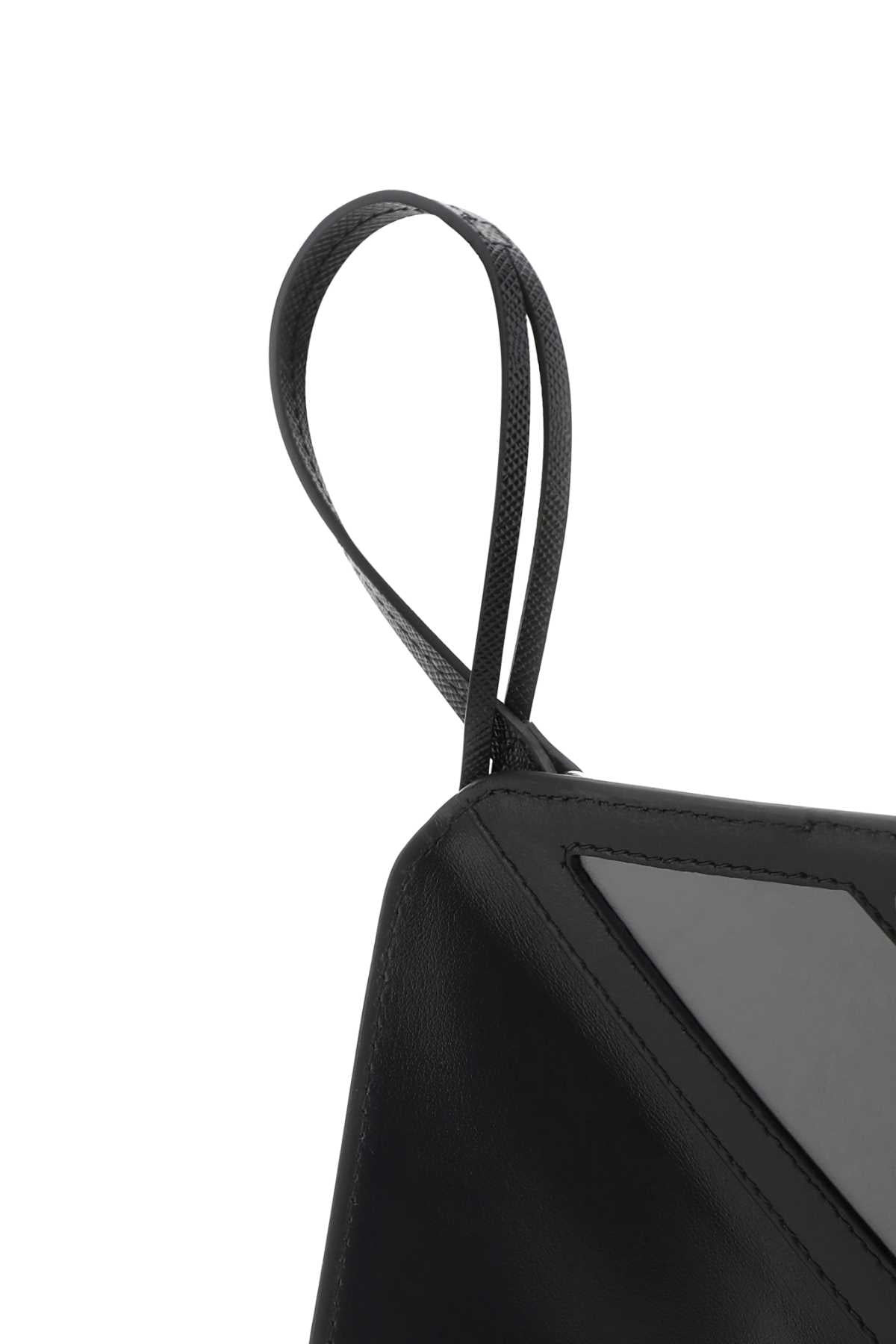 Prada Men Black Leather Name Tag - 3
