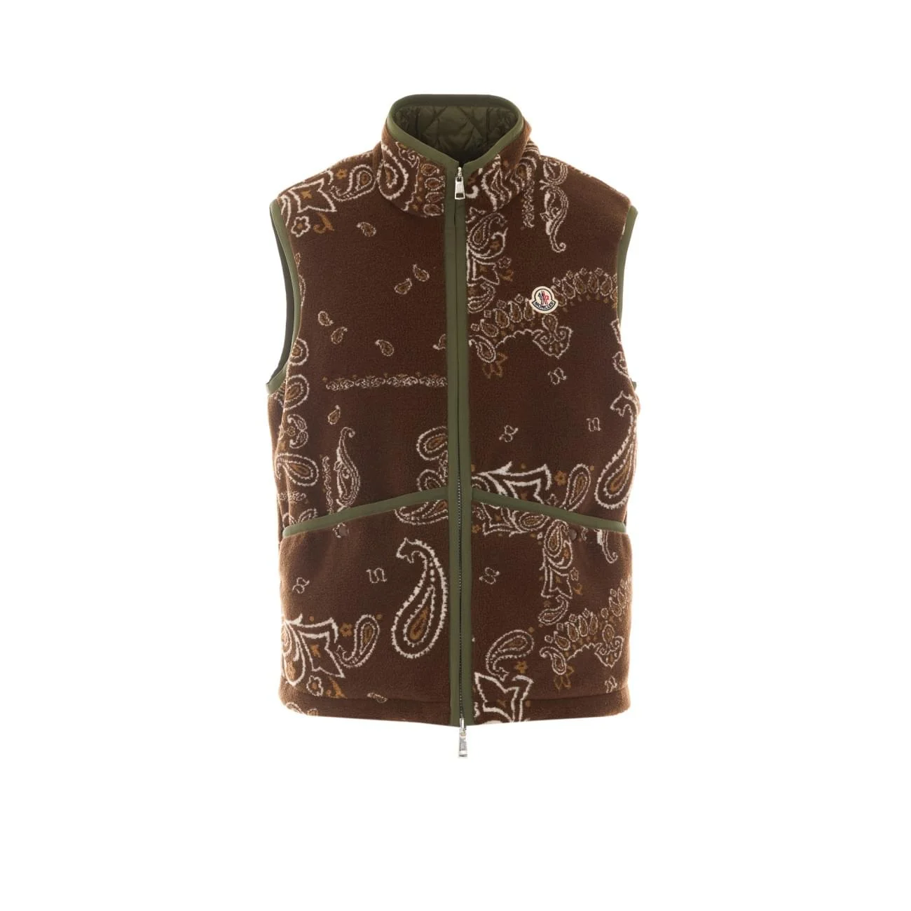 Moncler Men Reversible Paisley Print Teddy Fleece Padded Vest - 1