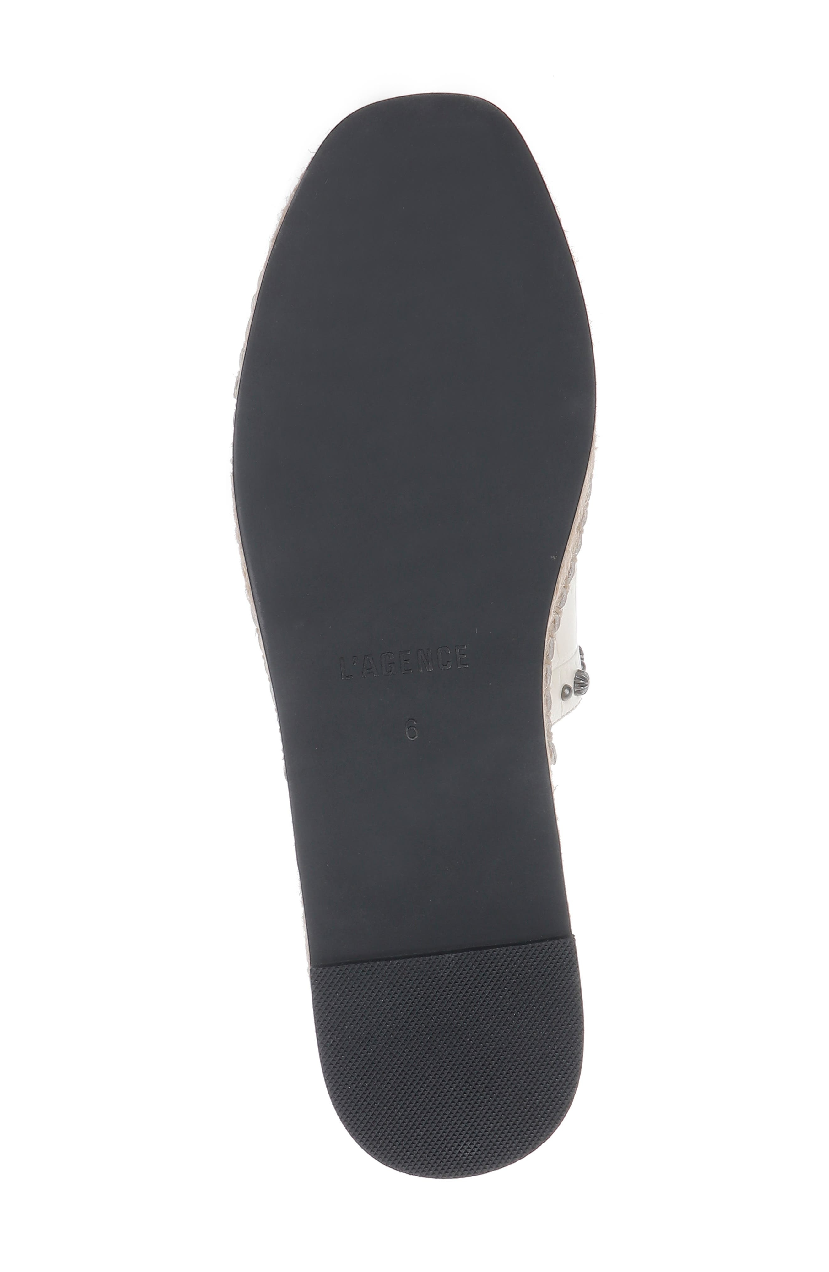 L'AGENCE Helenor Croc Embossed Mule in Ecru at Nordstrom - 6