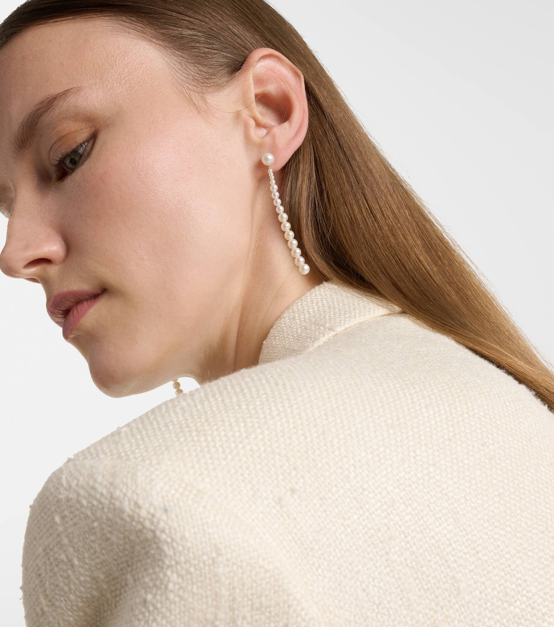 Piazza 18kt gold drop earrings with freshwater pearls - 2