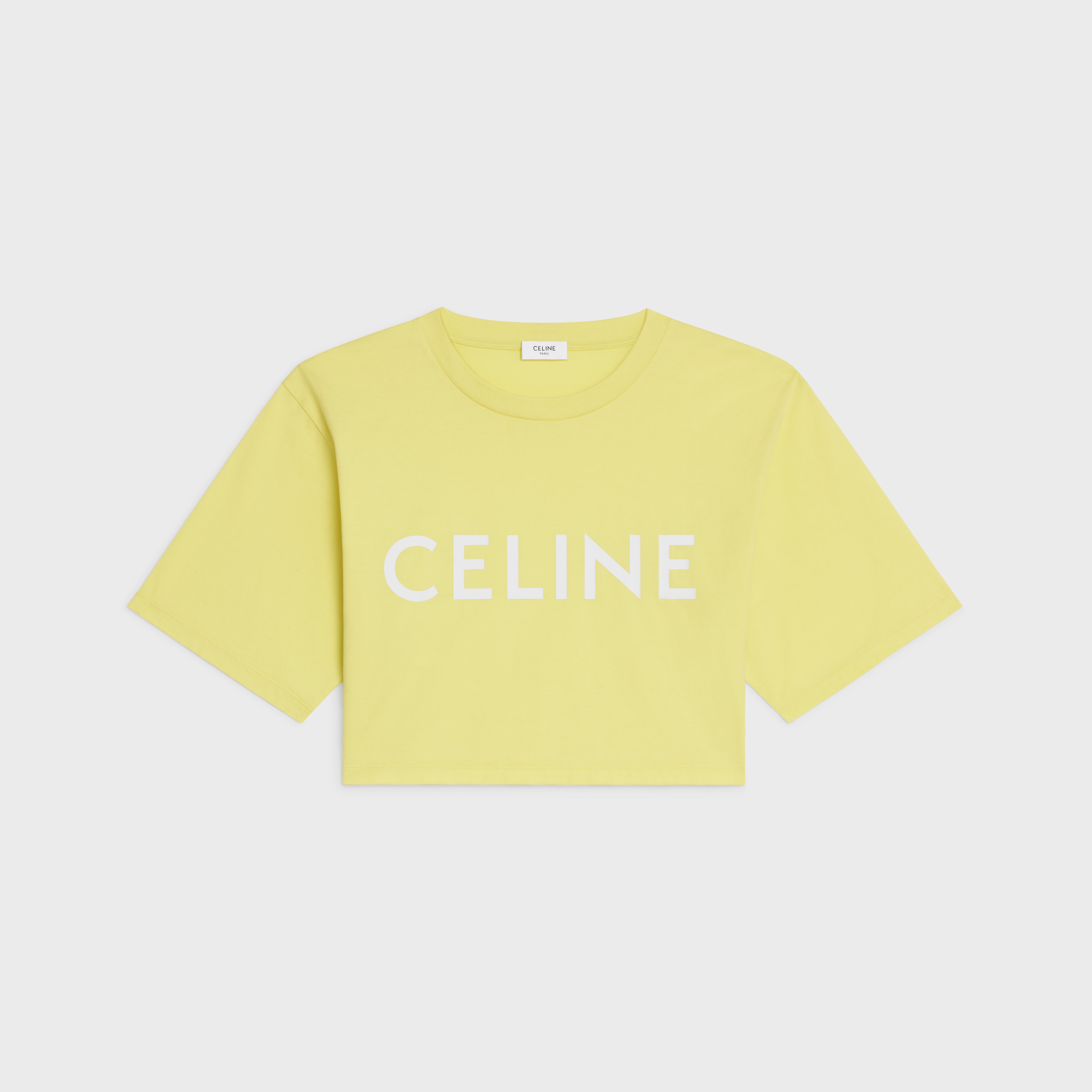 CROPPED CELINE T-SHIRT IN COTTON FLEECE - 1