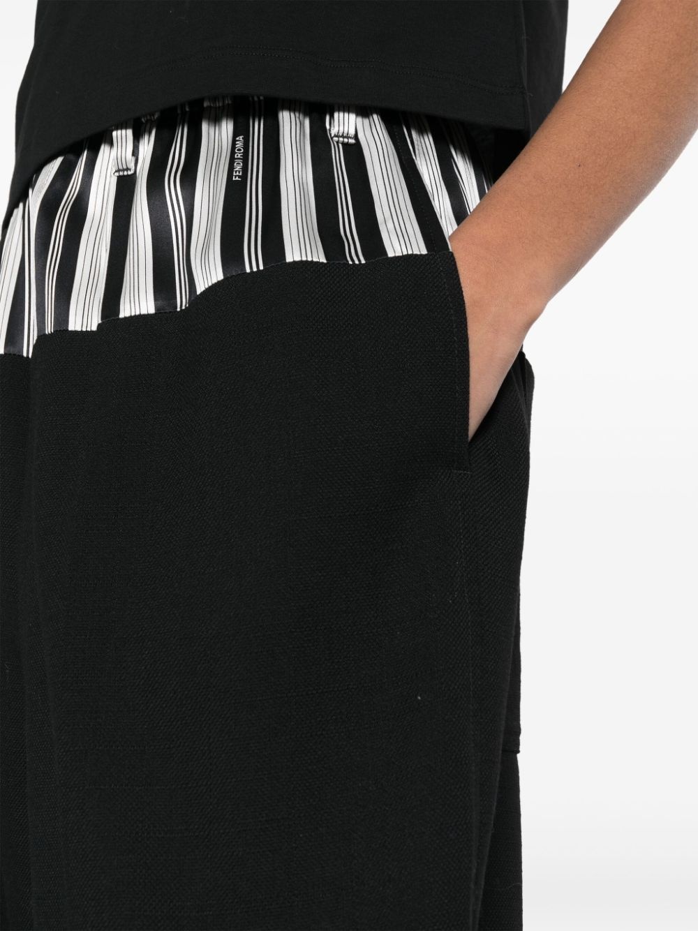 panelled striped trousers - 5
