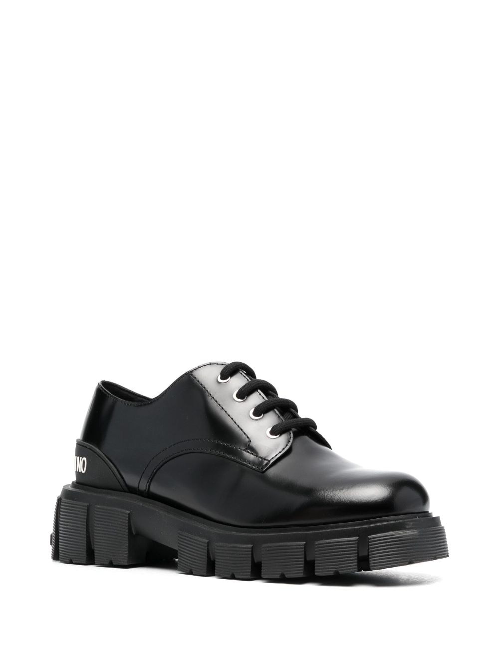 logo-patch faux-leather oxford shoes - 2