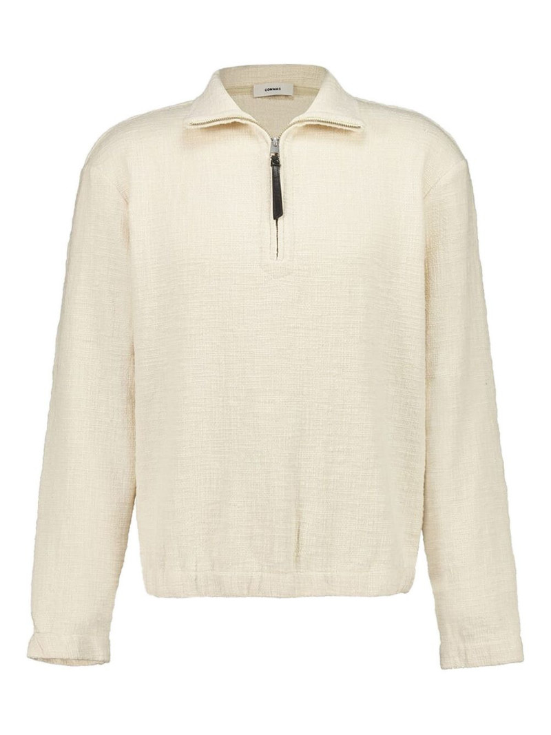 textured zip-neck pullover 1