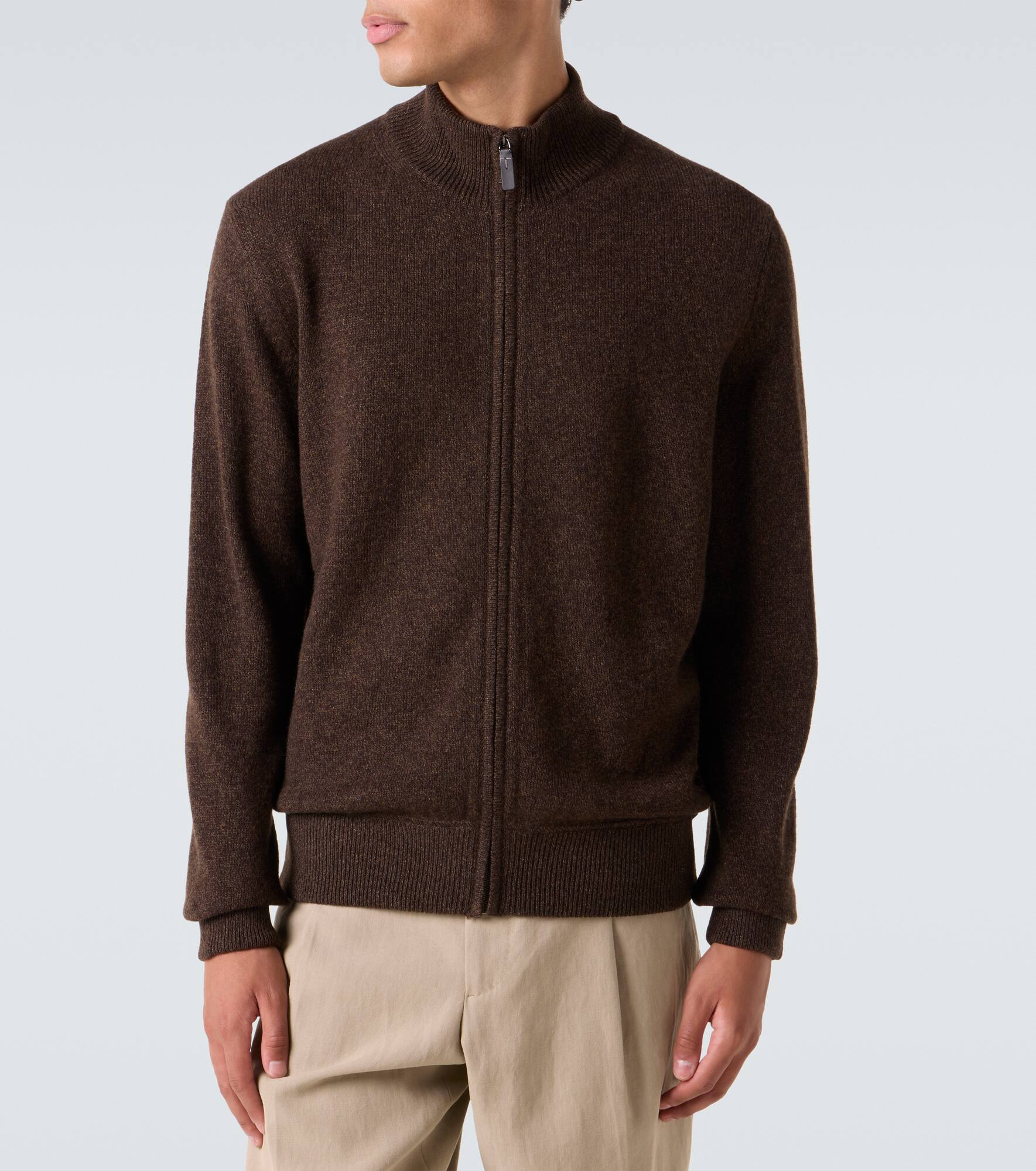 Wool and cashmere zip-up cardigan - 3