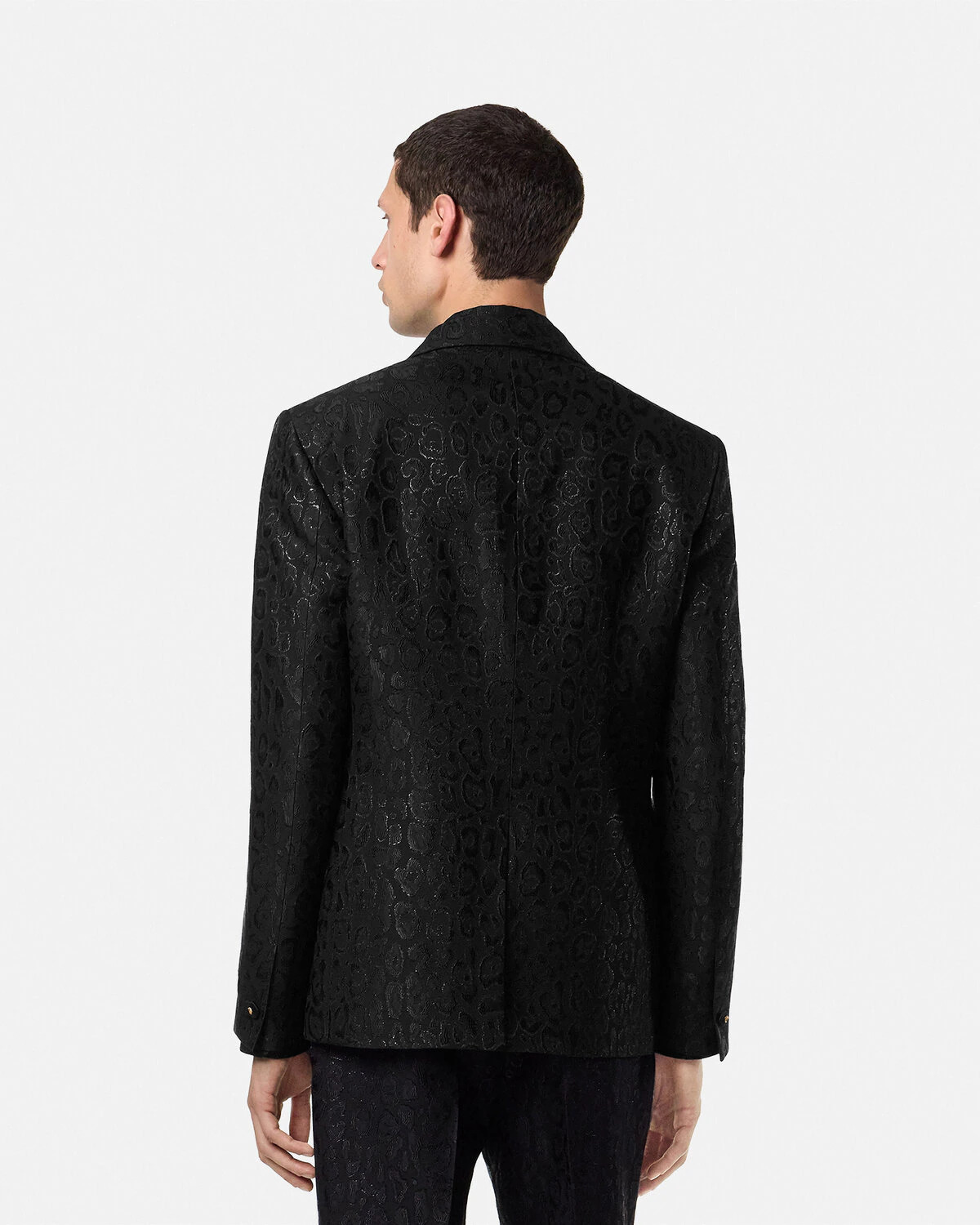 Leopard Jacquard Single-Breasted Blazer - 5