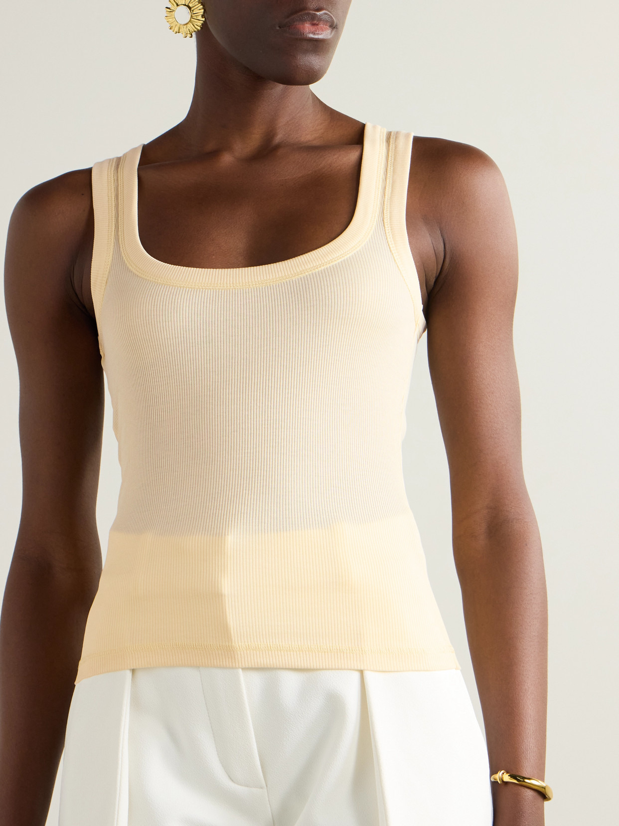 Ribbed Cotton-jersey Tank - 4