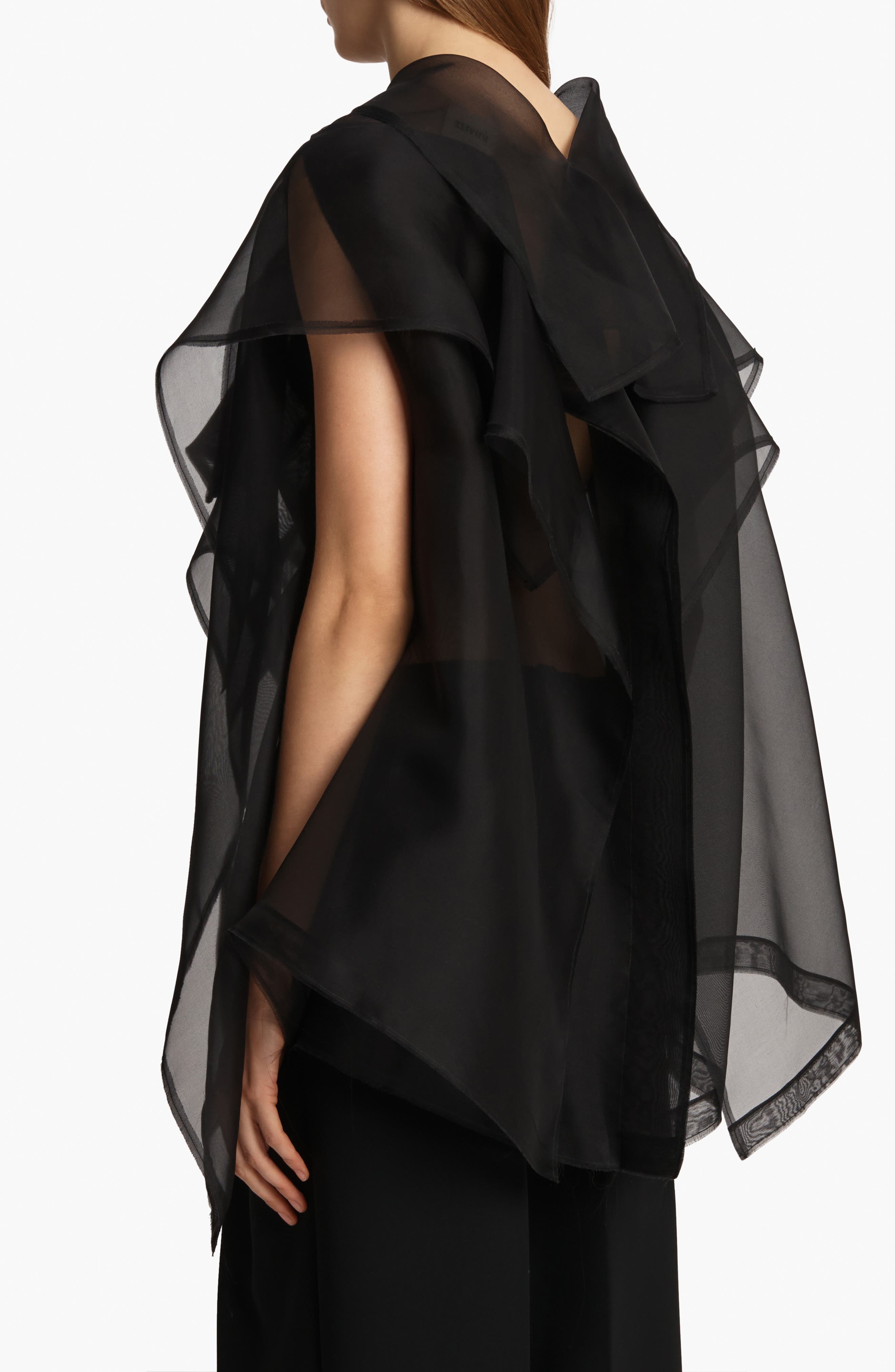 Khaite Santana Silk Organza Top in Black at Nordstrom - 2