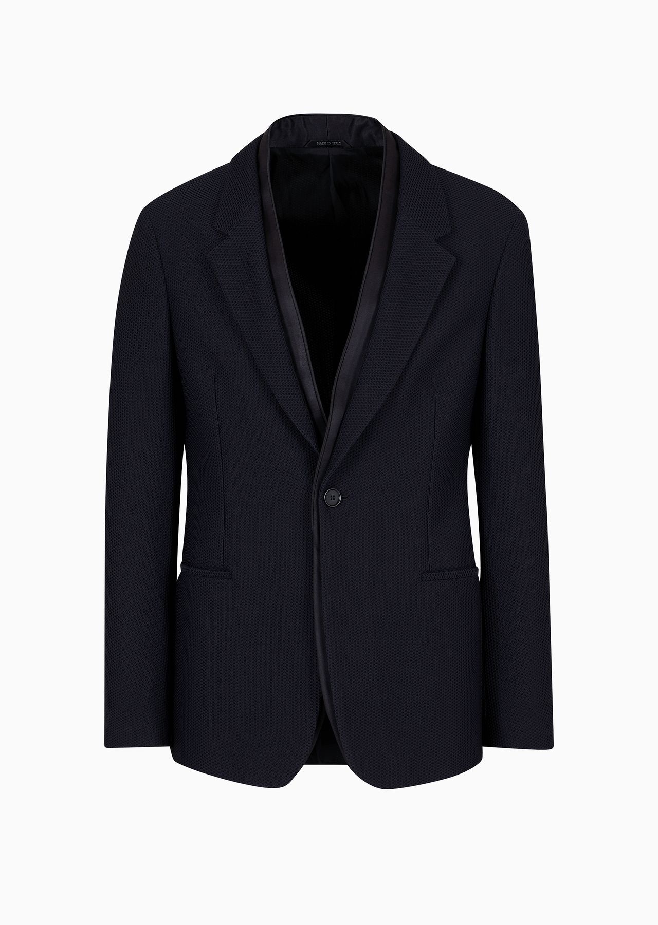 Single-breasted jacket in technical waffle fabric - 1
