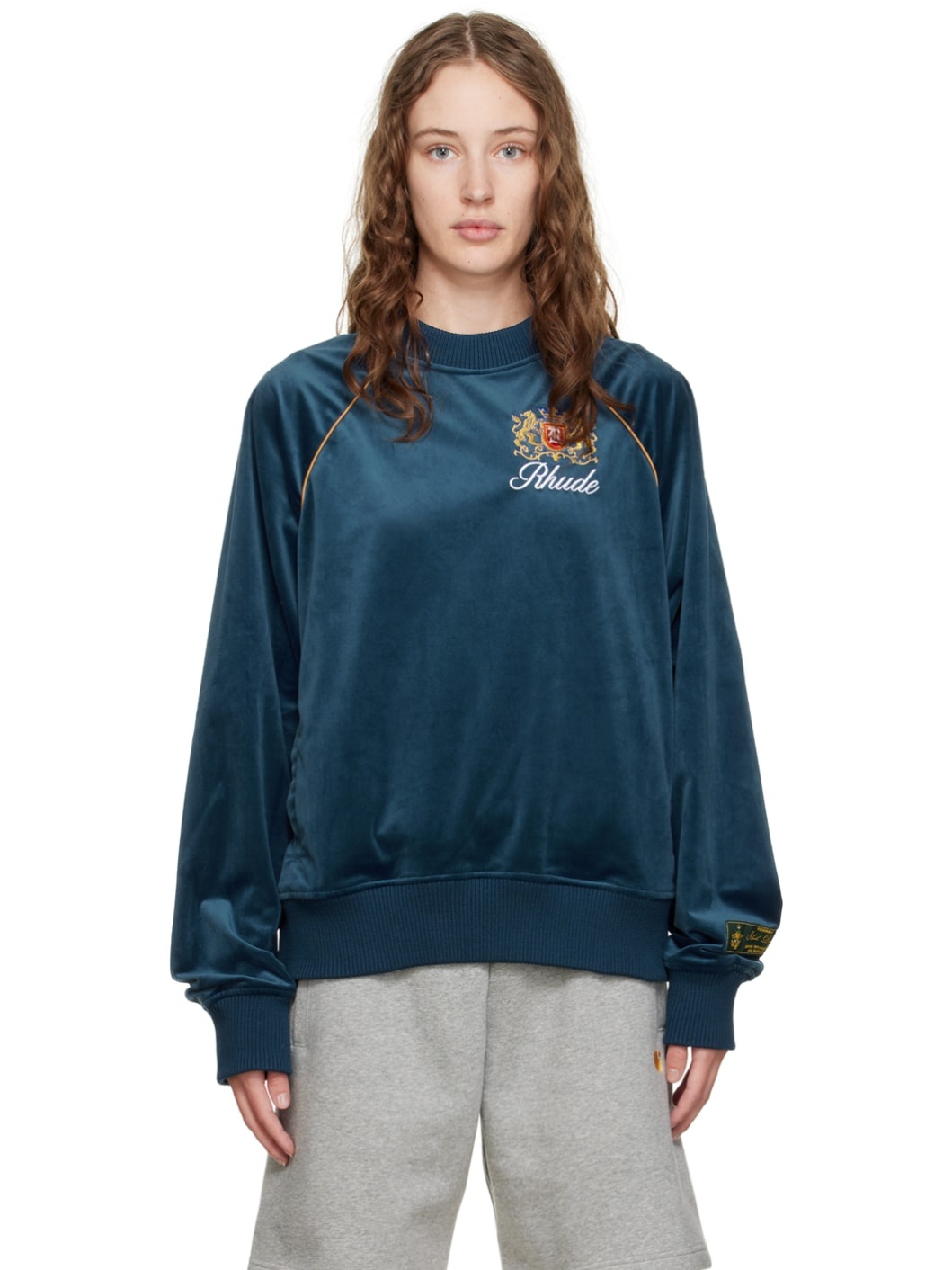 Navy Embroidered Sweatshirt - 1