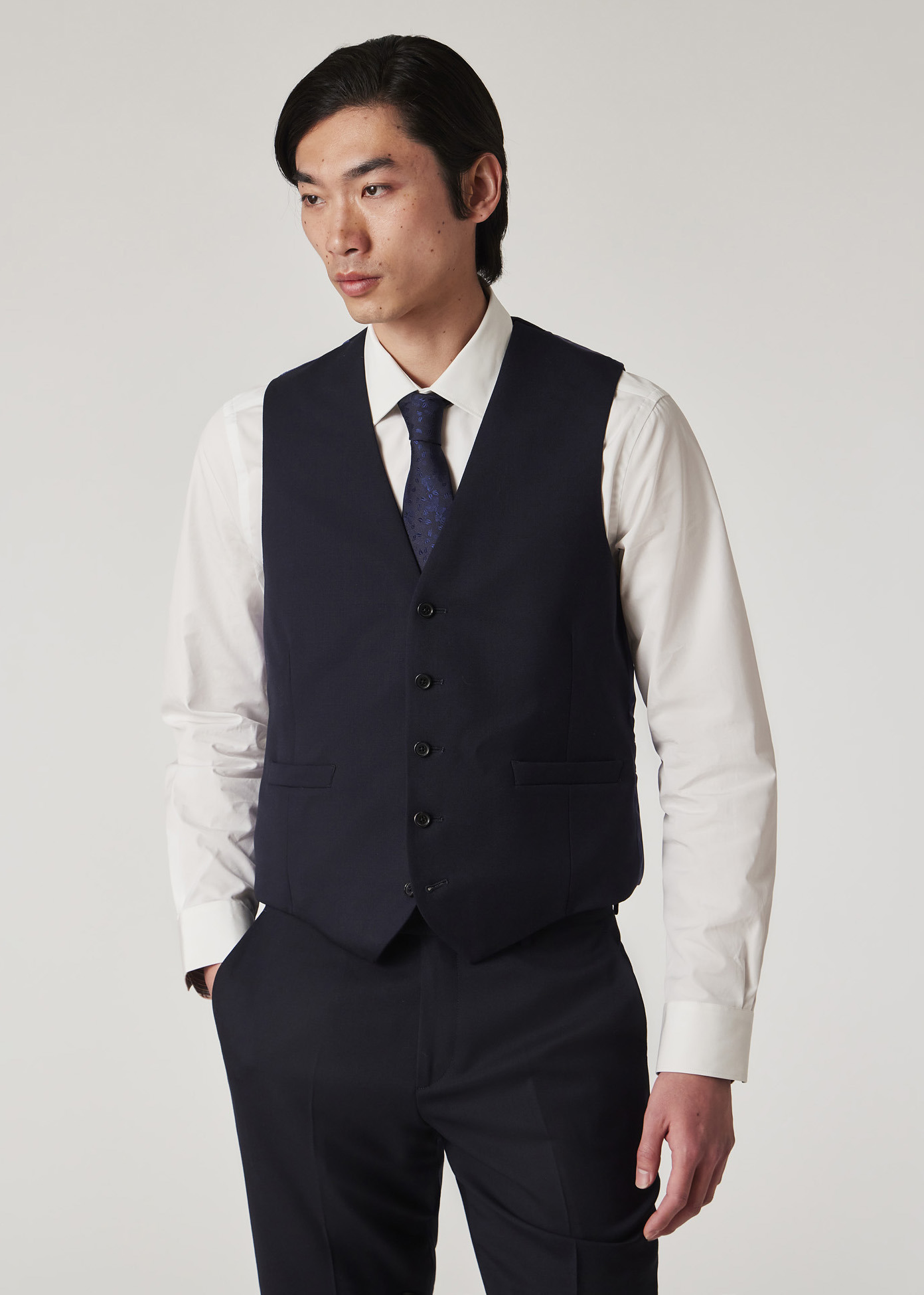 A Suit To Travel In - Navy Wool Waistcoat - 3