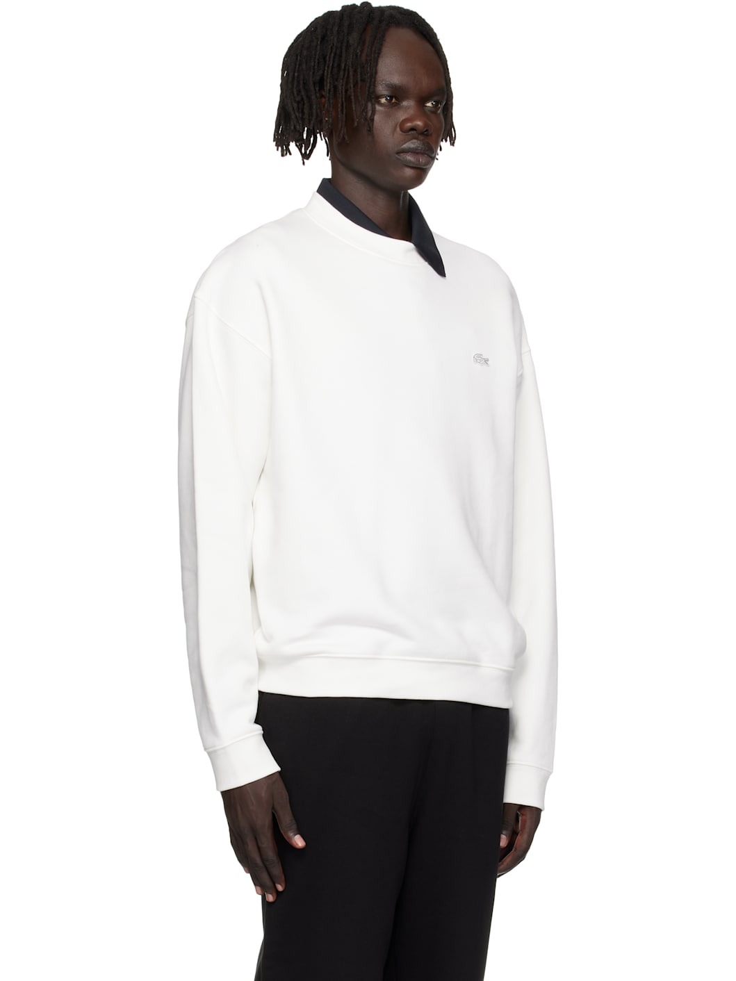 White Loose Fit Heavy Fleece Sweatshirt - 2
