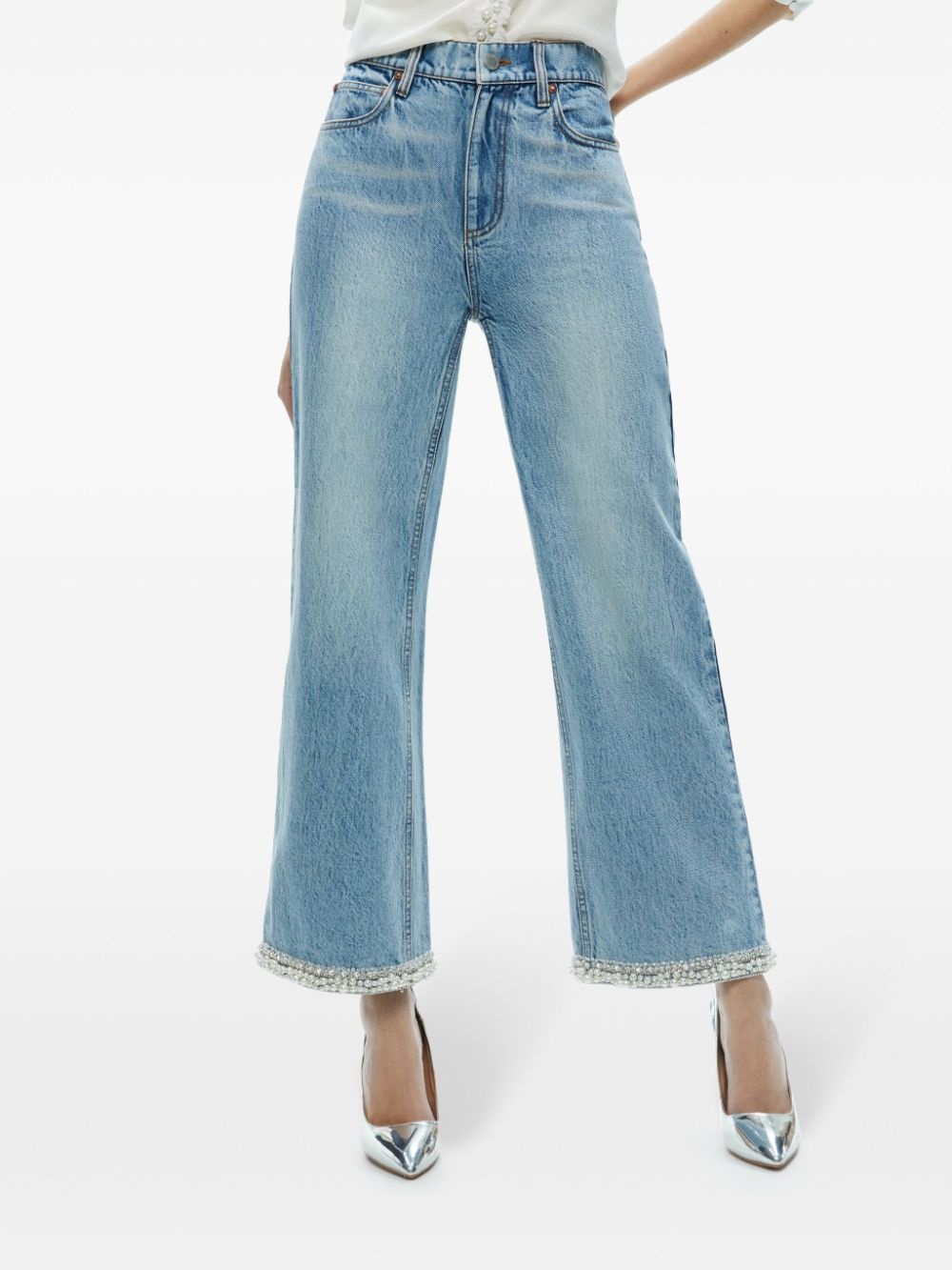 Ora embellished wide-leg jeans - 5