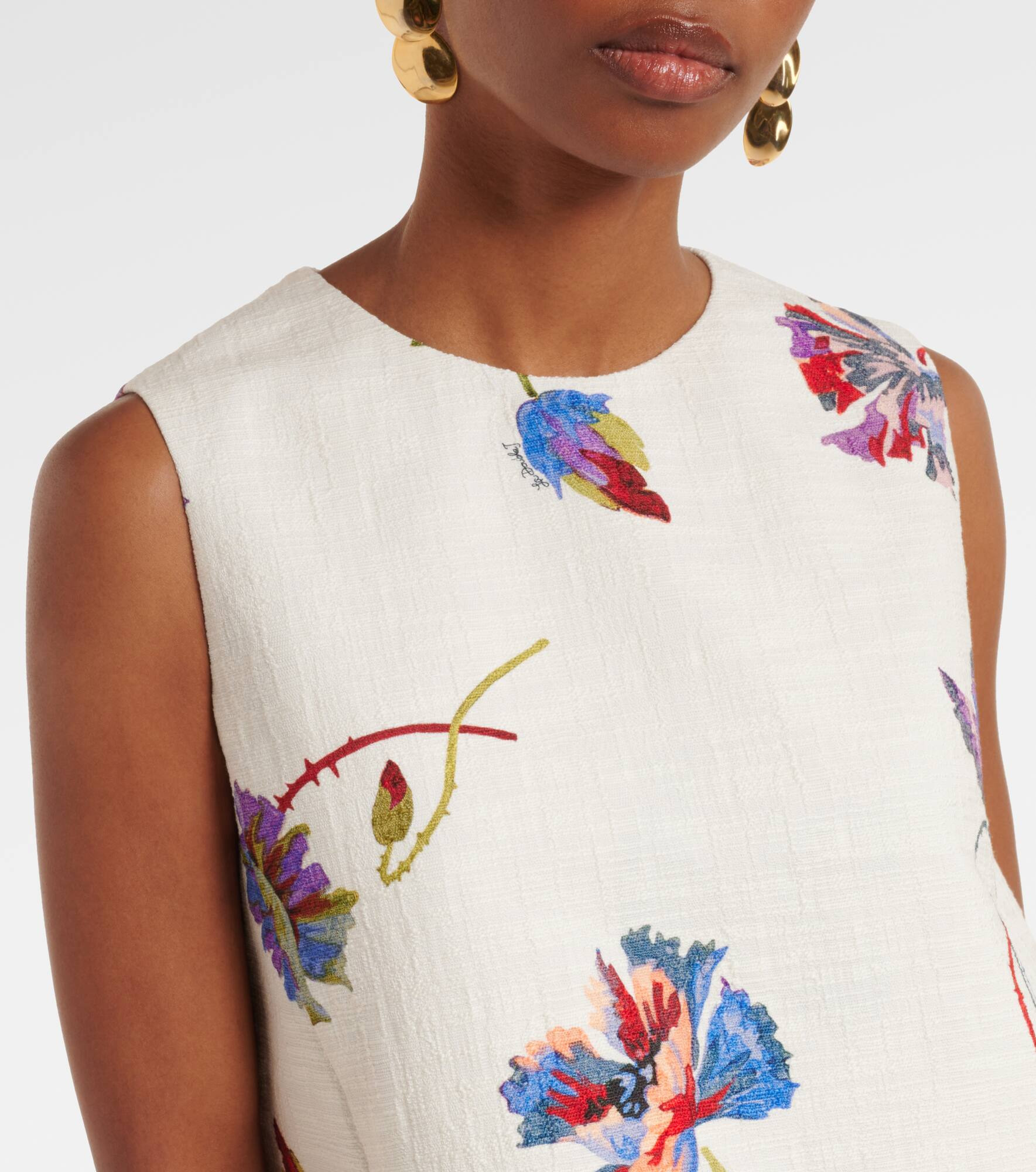 La Scala feather-trimmed cotton top - 4