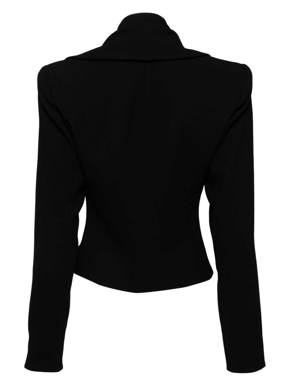 crepe wool cropped jacket - 2
