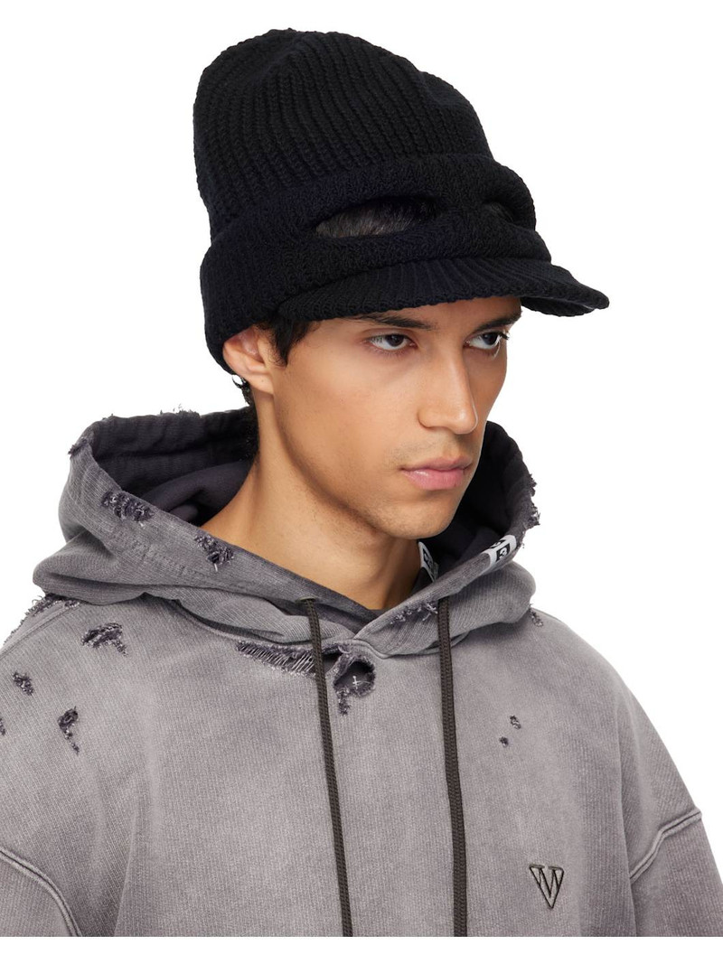 Maison MIHARAYASUHIRO Black Masked Visor Knit Cap outlook