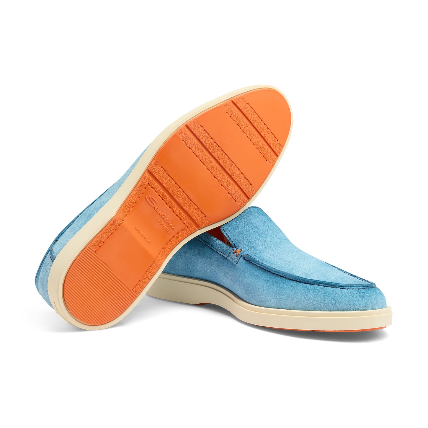 Men's light blue suede loafer - 3