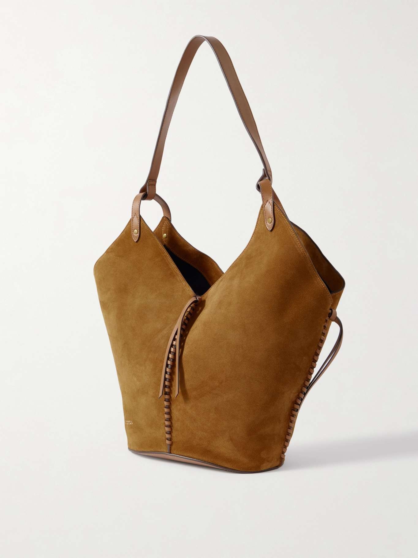 25E Tampa leather-trimmed suede tote Tan - 3