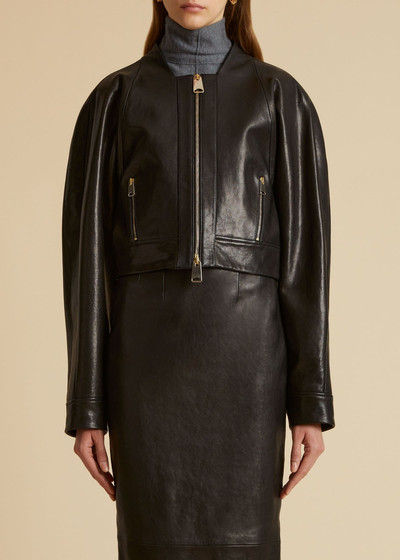 KHAITE The Gracell Jacket in Black Leather outlook