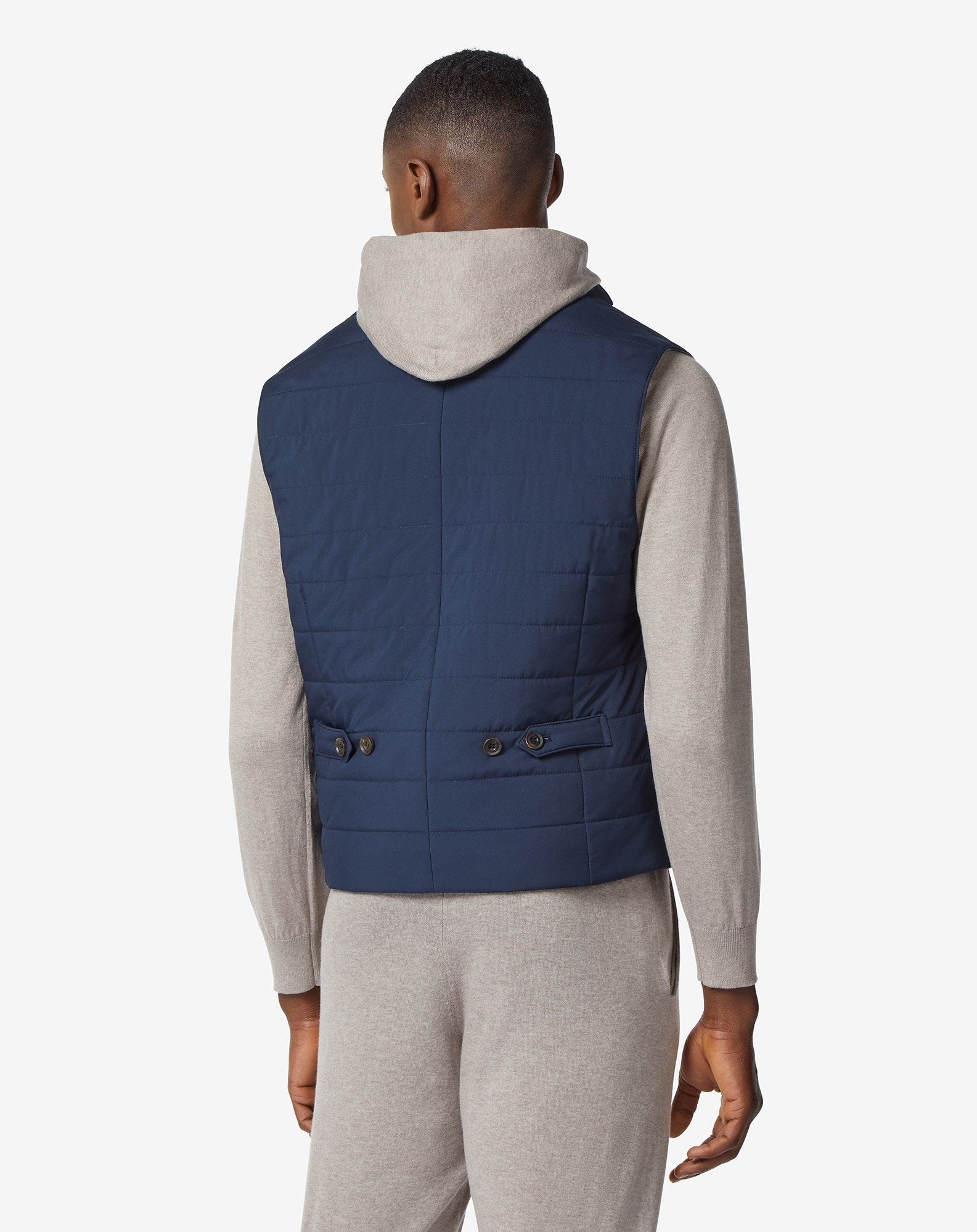 Dark blue padded water-repellent vest - 4