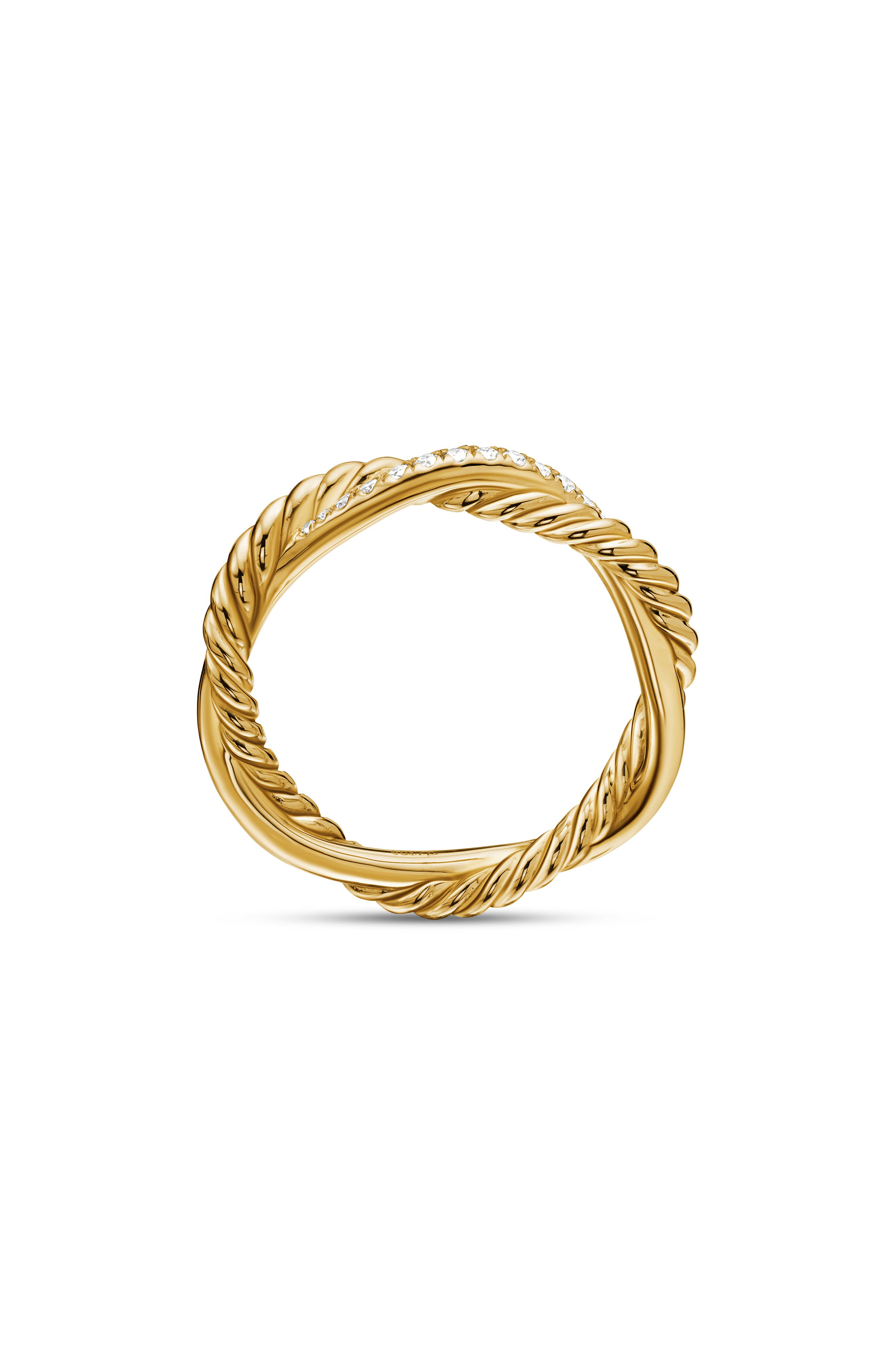 David Yurman Petite Infinity Twisted Ring in 18K Yellow Gold with Pavé Diamonds in Diamond/Yellow Go - 5