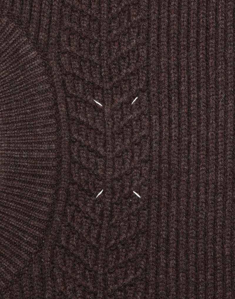 Maison Margiela Cable knit wool scarf outlook