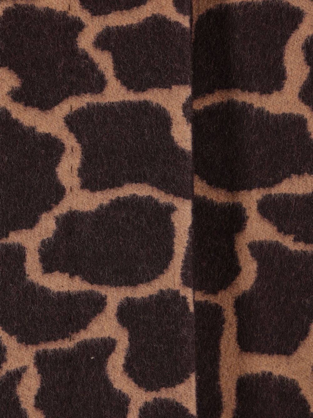 animal-print wool coat - 4