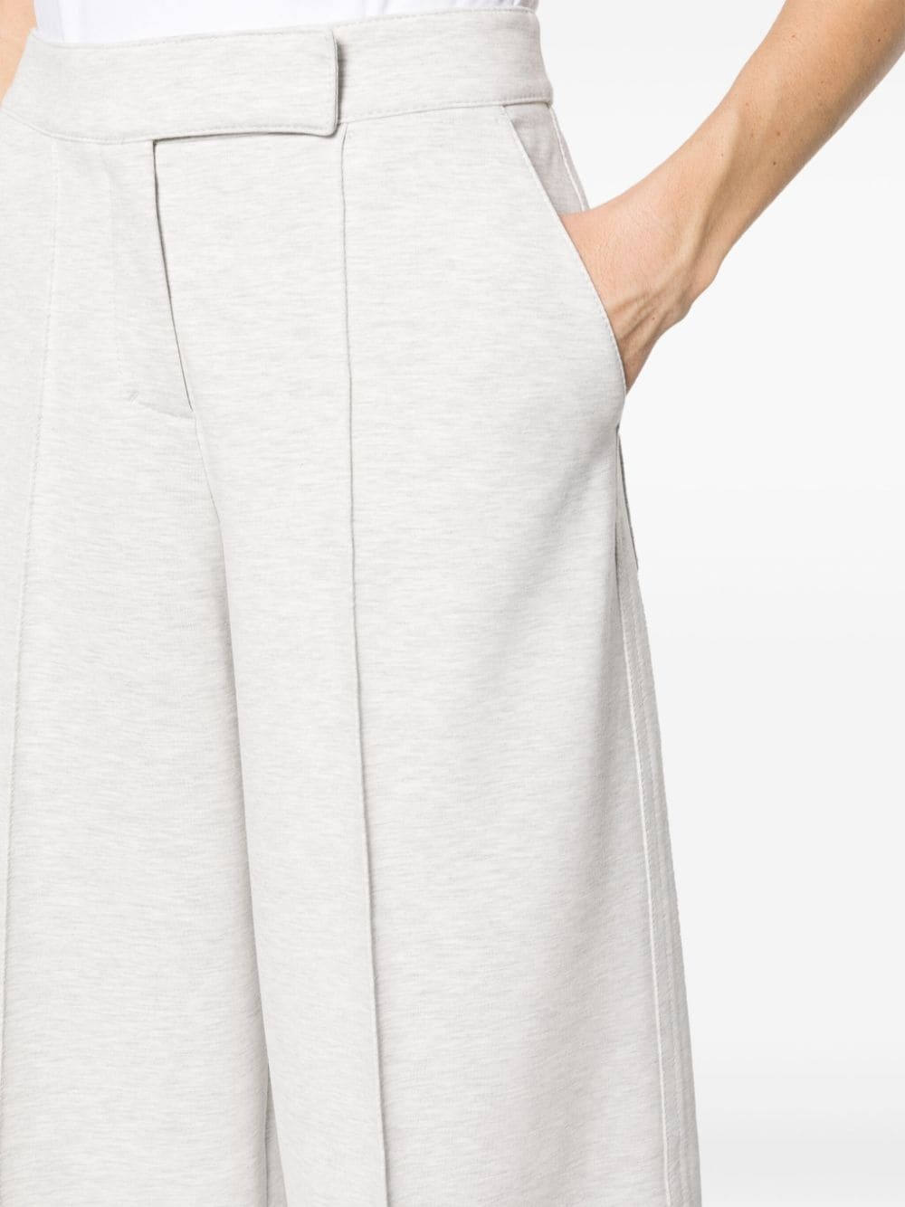 pressed-crease concealed-fastening tailored trousers - 5