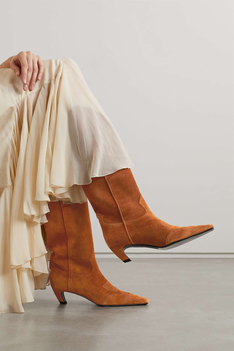 KHAITE Dallas suede knee boots outlook