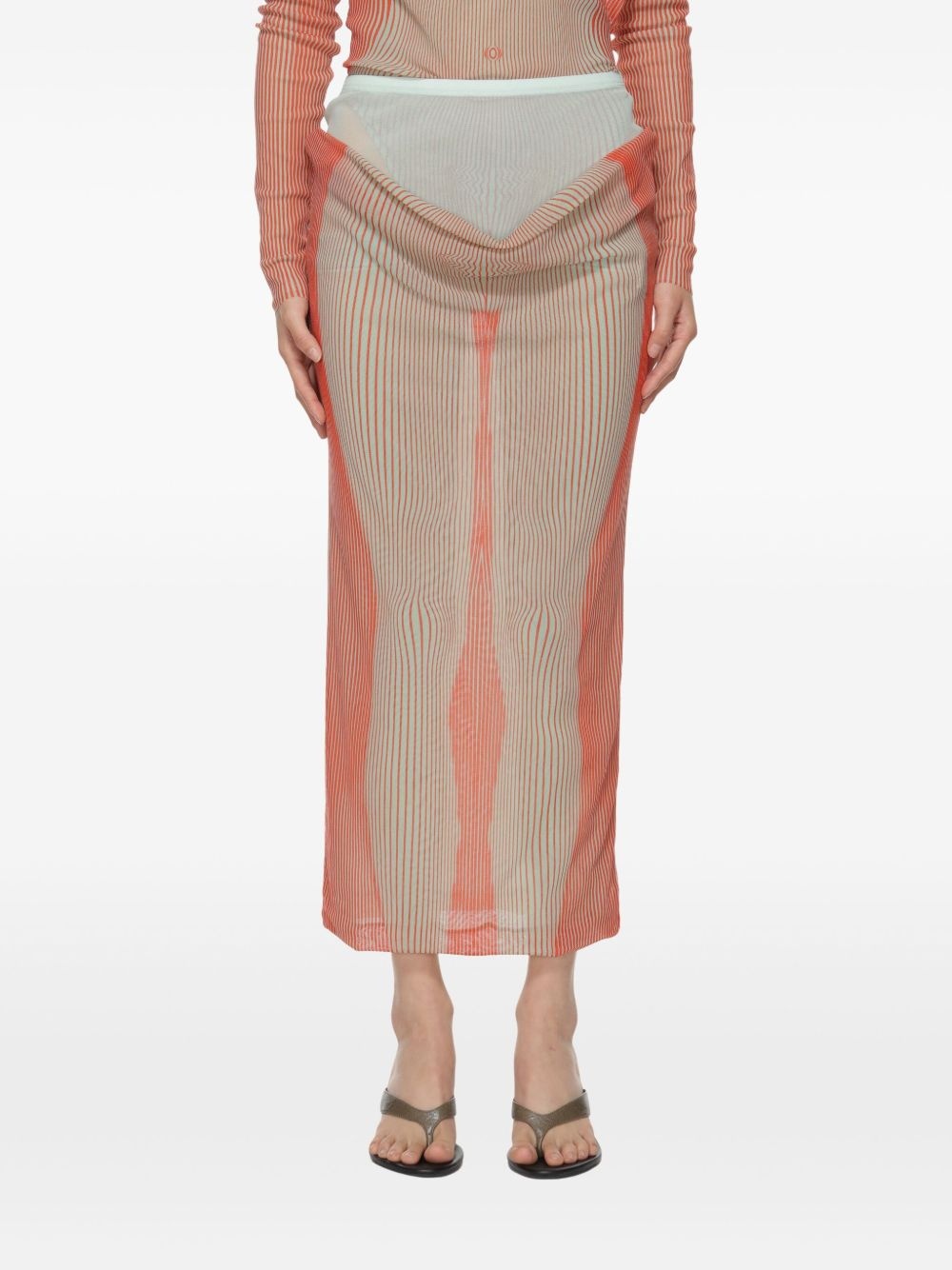layered-design midi skirt - 3