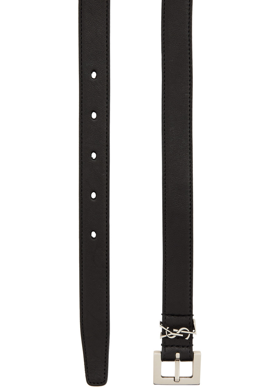 Saint Laurent Cassandra Grained Leather Belt - 3