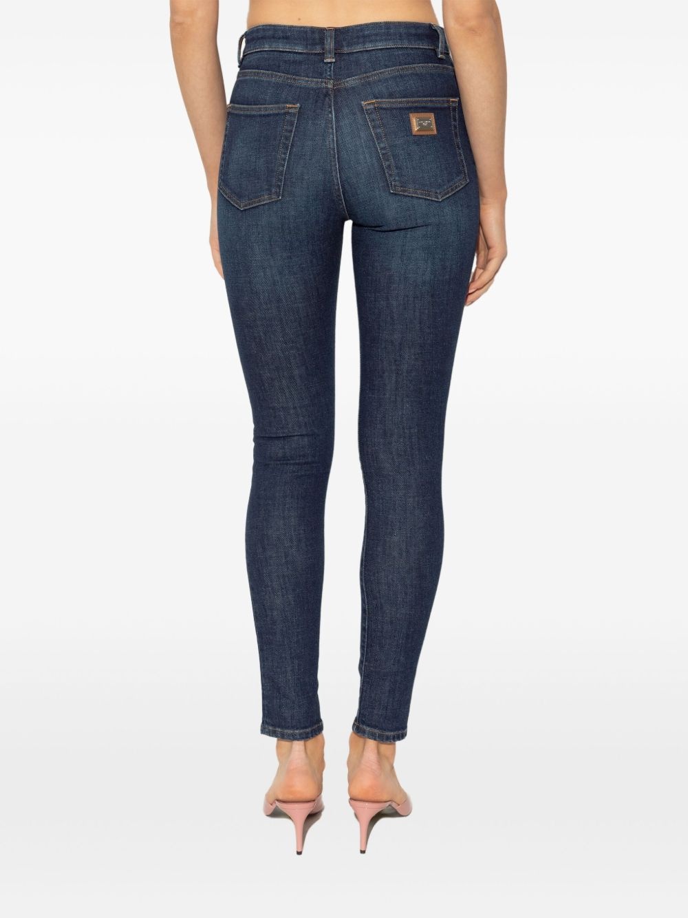 logo-plaque skinny jeans - 4